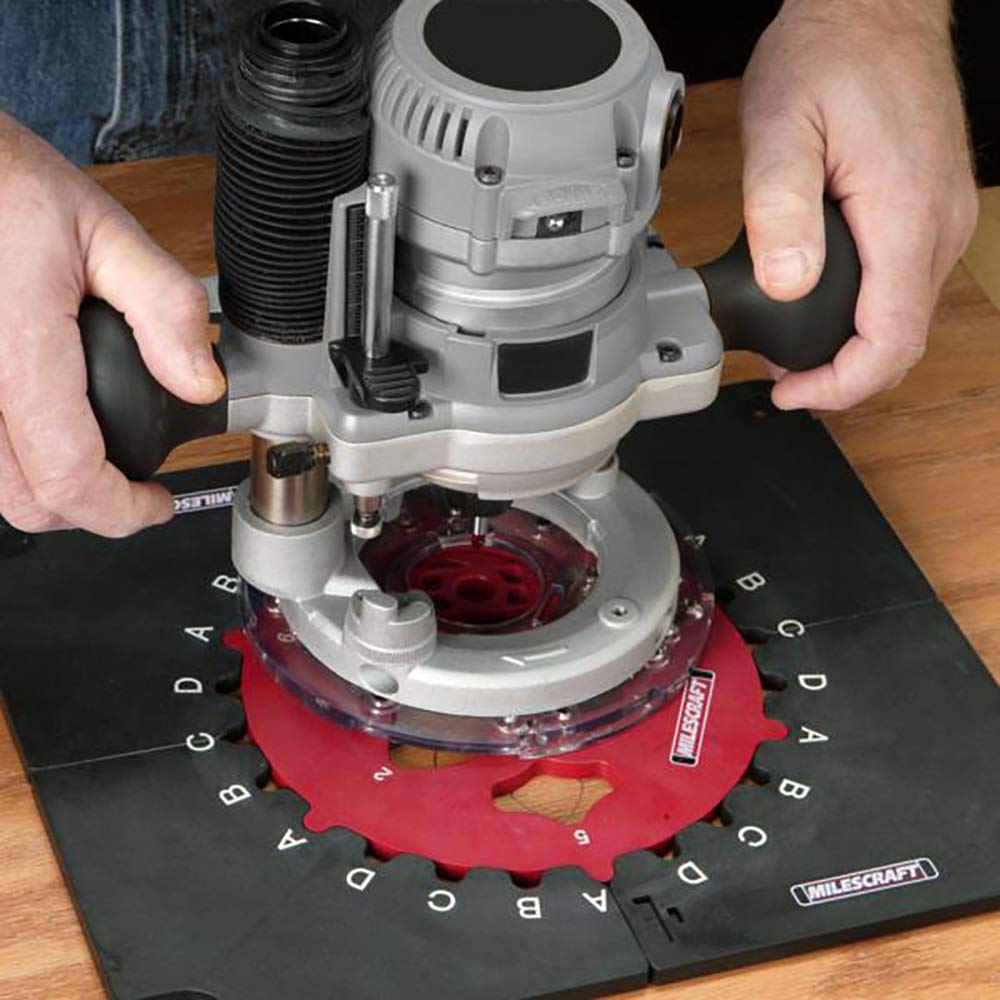 Milescraft 1207 Design/Inlay Kit - Router Template Jig, Black And Red, Small
