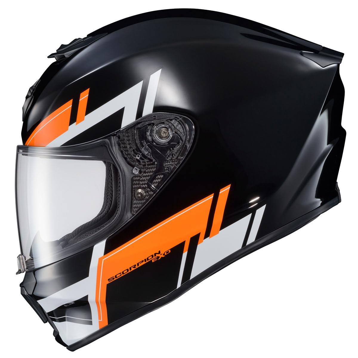 Scorpionexo R420 Full Face Adult Street Motorcycle Helmet With Comm Ready Speaker Pockets Dot Snell Approved Pace (Orange - Smal