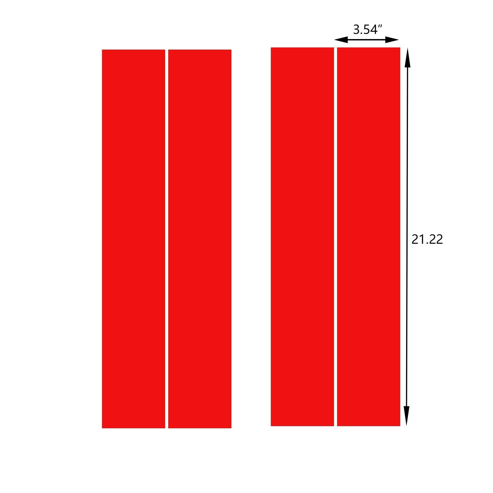 Xotic Tech Fender Stripes Hash Marks Vinyl Decal Universal Compatible With Car Truck Sticker Racing Stripe (Red)