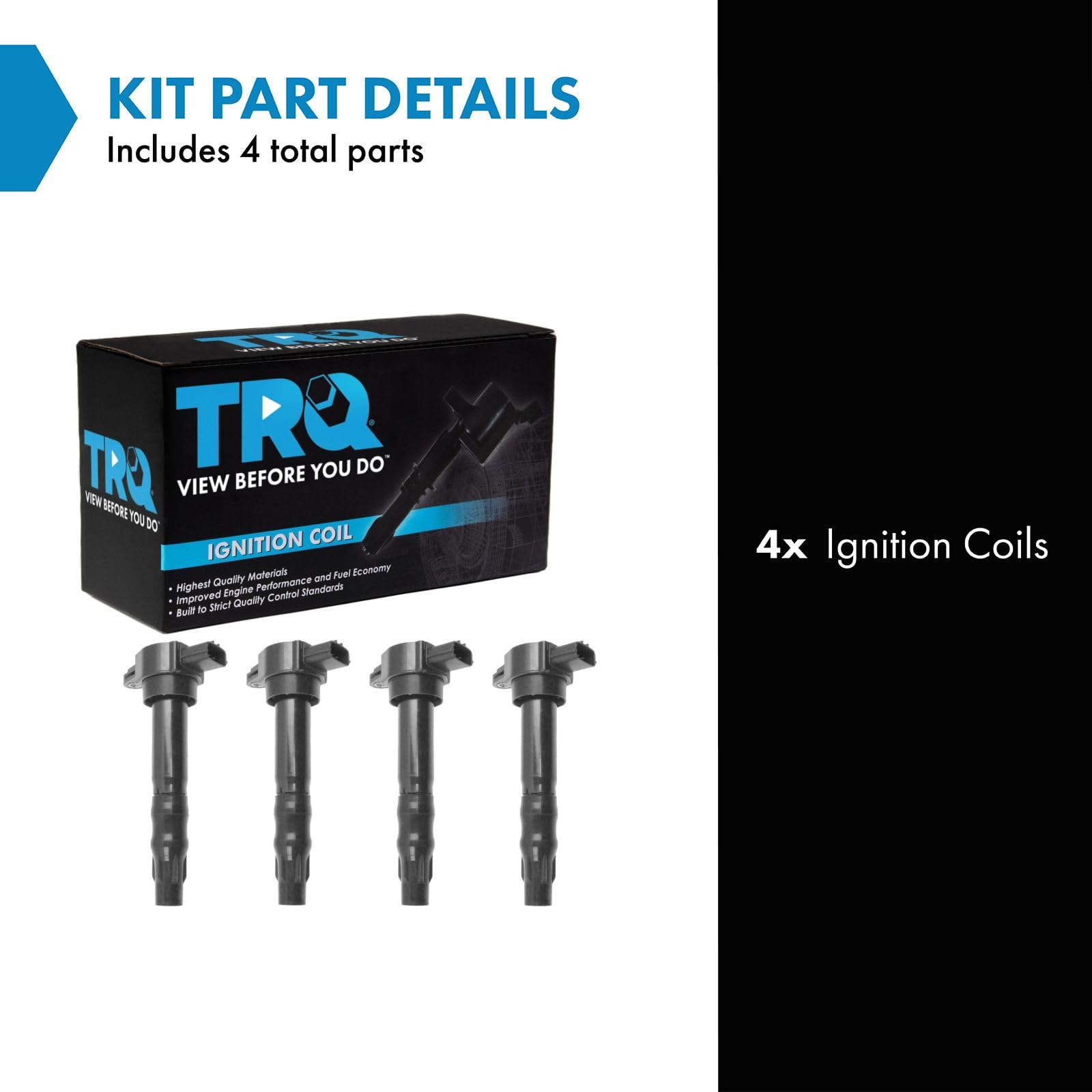 Trq Ignition Coil Set Compatible With 2006-2012 Mitsubishi Eclipse 2004-2012 Galant 2004-2006 Lancer Outlander