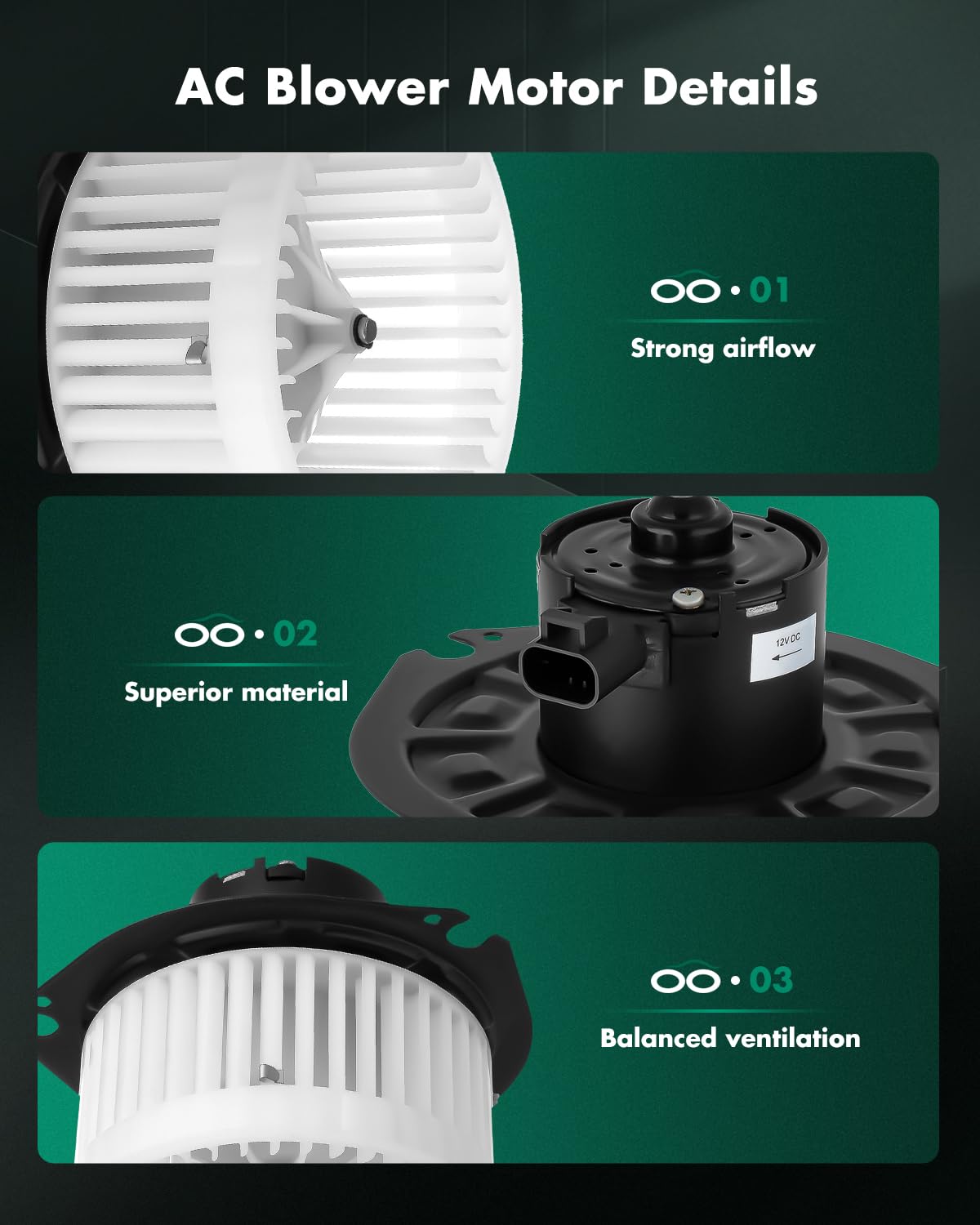 Scitoo 700067 Front Hvac Blower Motor With Fan Cage For Chevy 1996-2023,For Gmc 1996-2023