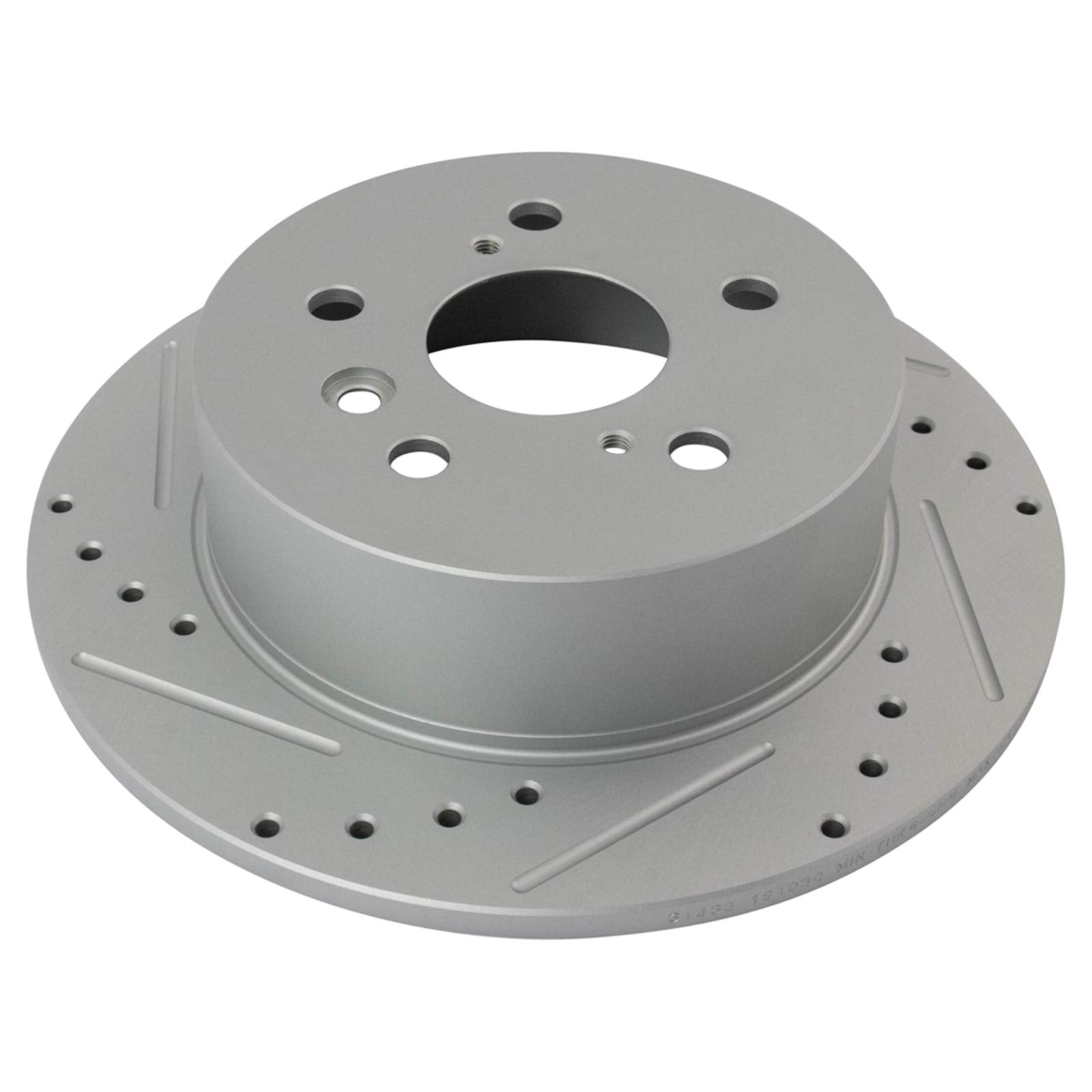 Trq Rear Performance Brake Rotors Set Solid Premium G-Coated Cross Drilled & Slotted Compatible With 2007-2012 Lexus Es350 2008-