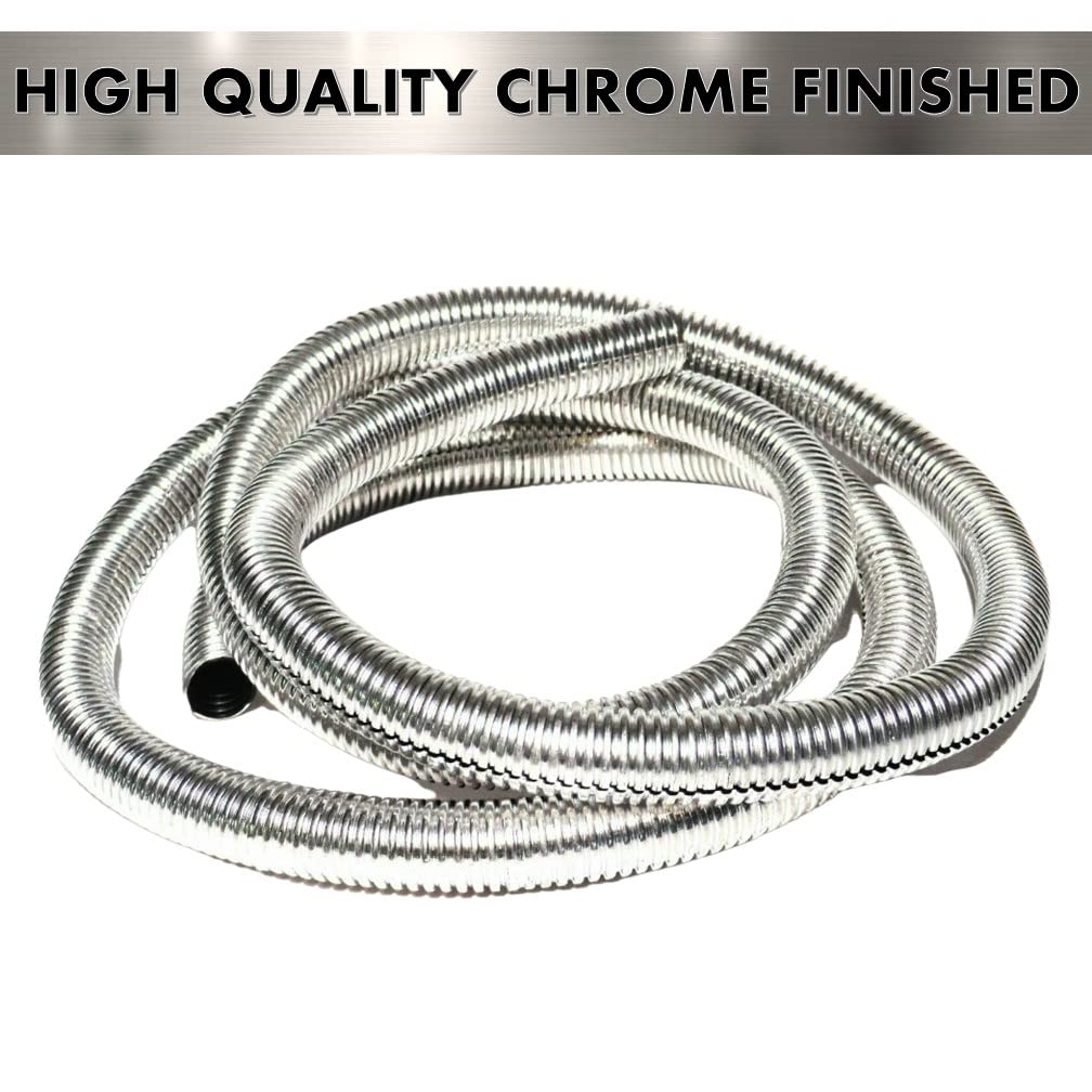 Bentley Harris Convoshield Aluminized Nylon Wire Loom Tubing - 1/2'' Inch Diameter - 39 Inch Long  Chrome Finish Wire Loom  High