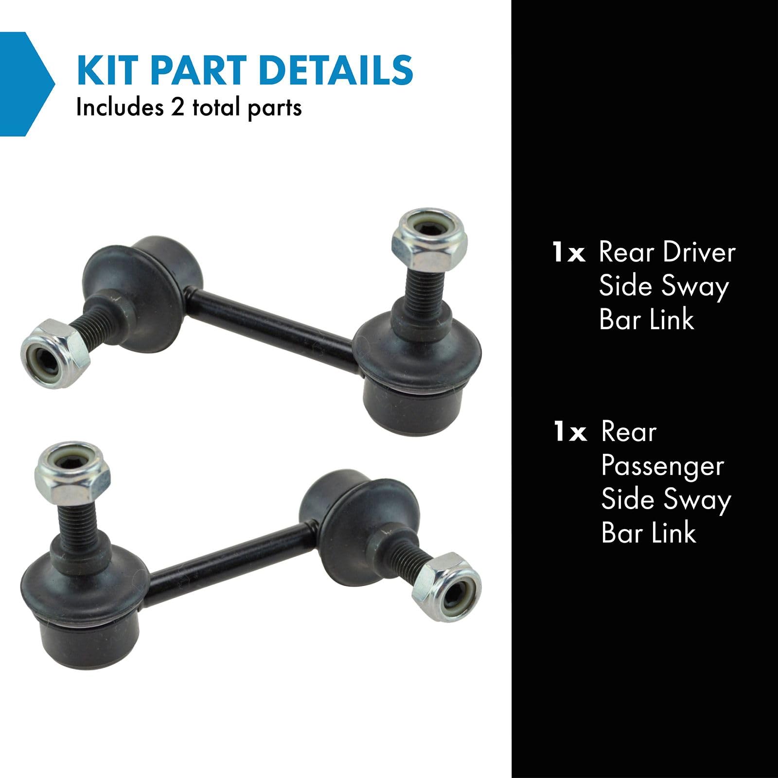 Trq Rear Sway Bar Stabilizer Link Set Compatible With 2007-2016 Honda Cr-V