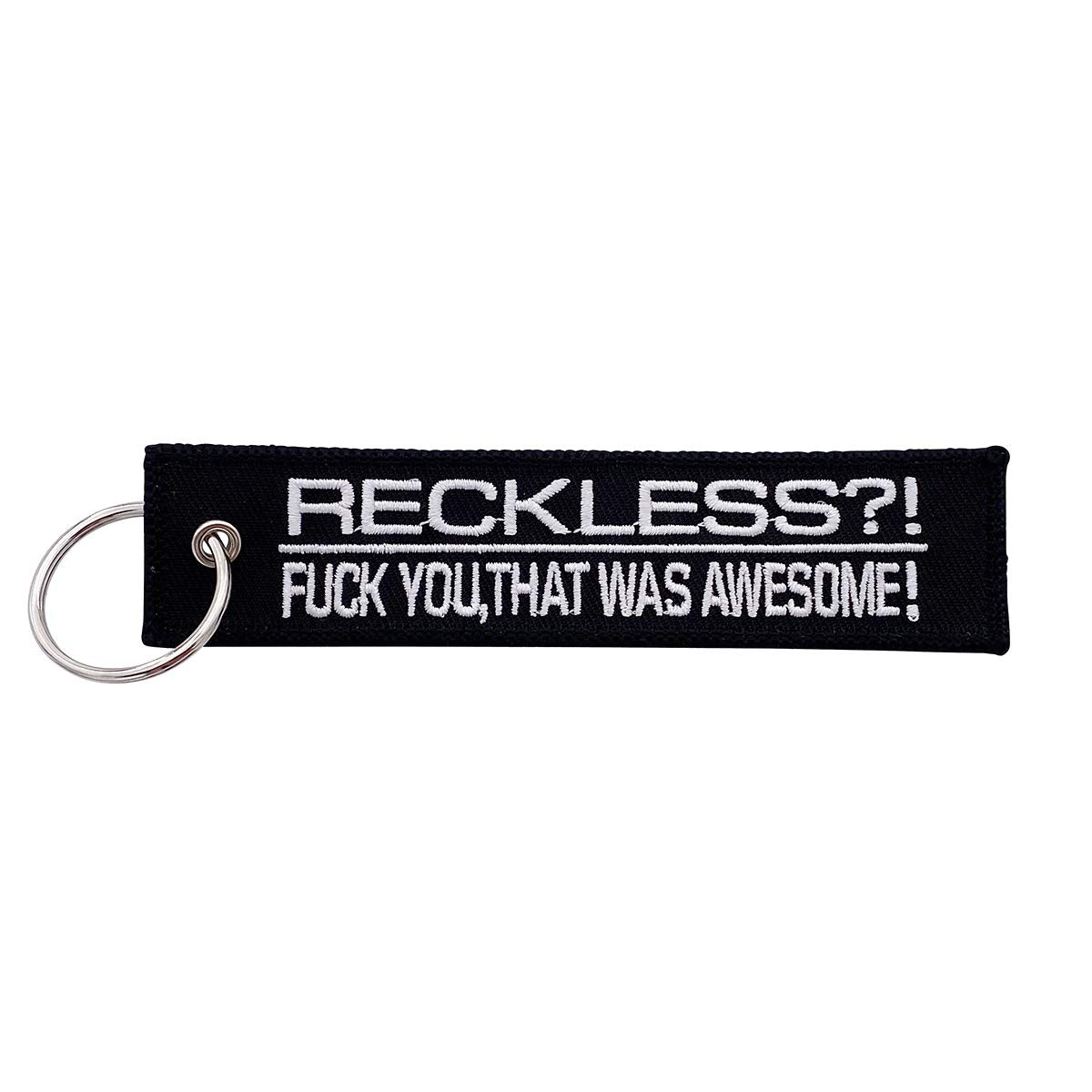 Boostnatics Keychain Tag For Motorcycles, Scooters, Bike, Cars, Backpacks, Gifts, & More (Reckless?)