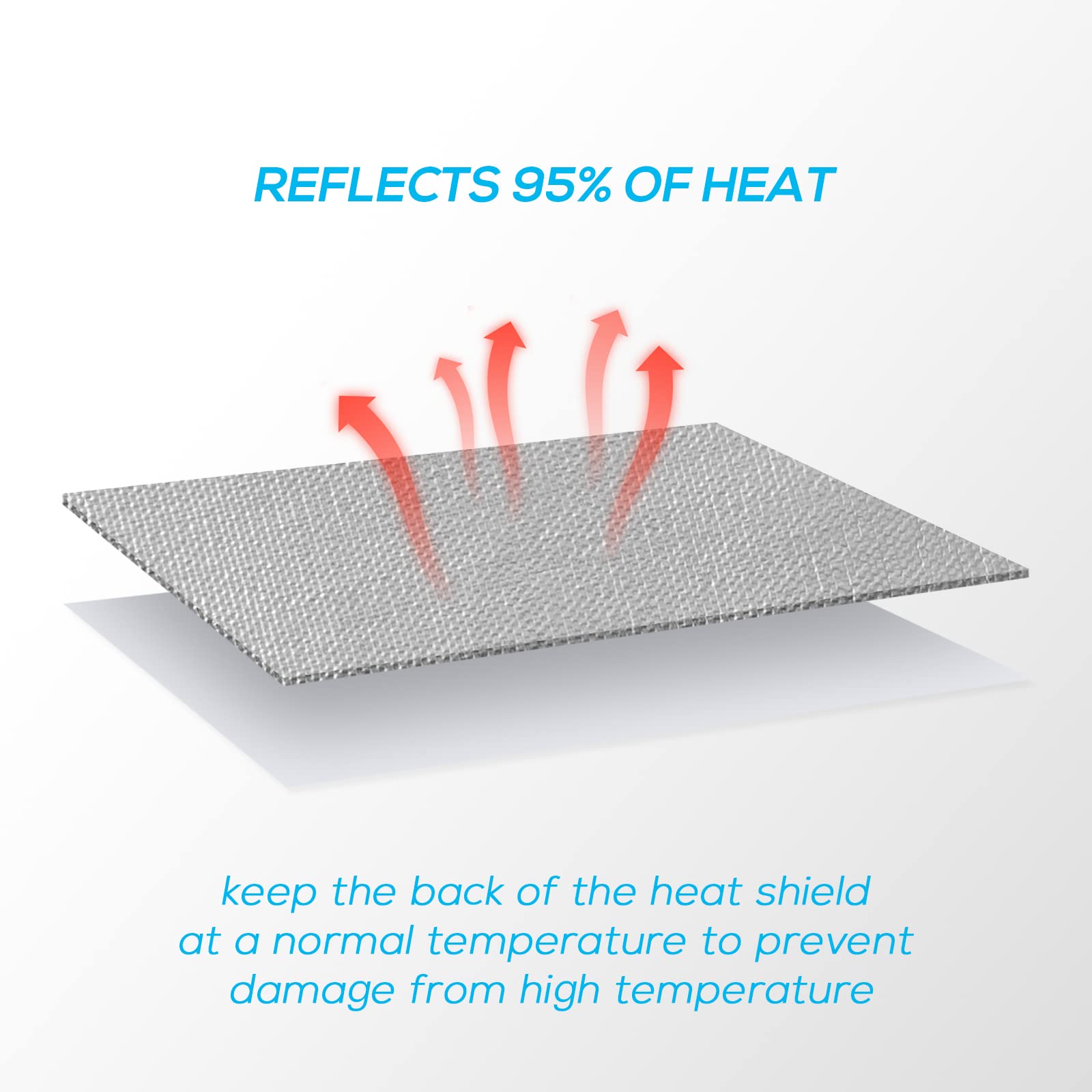 Flasld Aluminized Heat Shield Thermal Barrier Adhesive Backed Heat Blanket 24'' X 40'', Capable Of Reducing Up To 90% Of Radiant