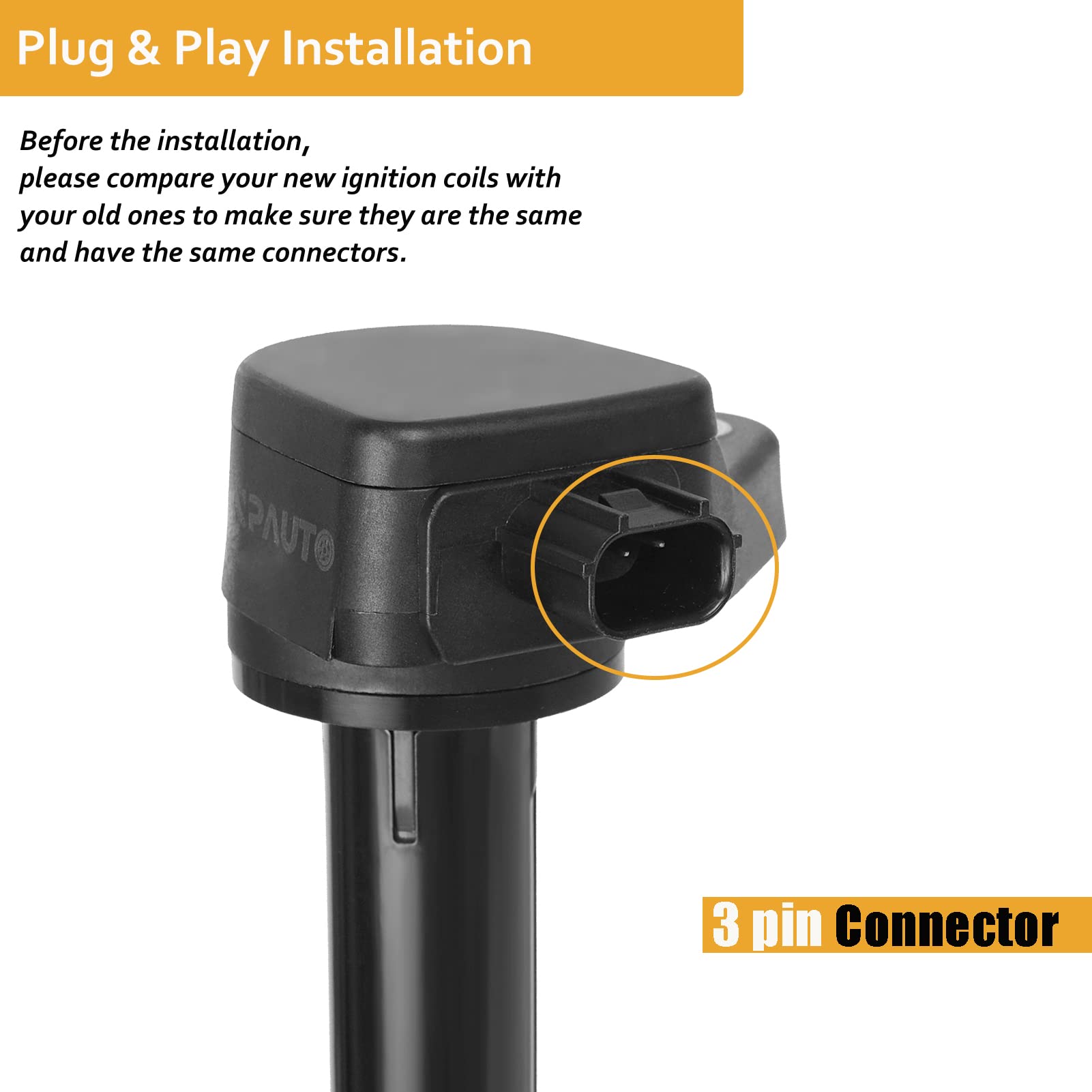 Npauto Ignition Coil Pack Compatible With V6 3.7 3.5 Acura Rl Tl Tsx Honda Accord Odyssey Ex-L Pilot Ridgeline 2009 2010 2011 2012 2013 3.7L 3.5L, Set Of 6