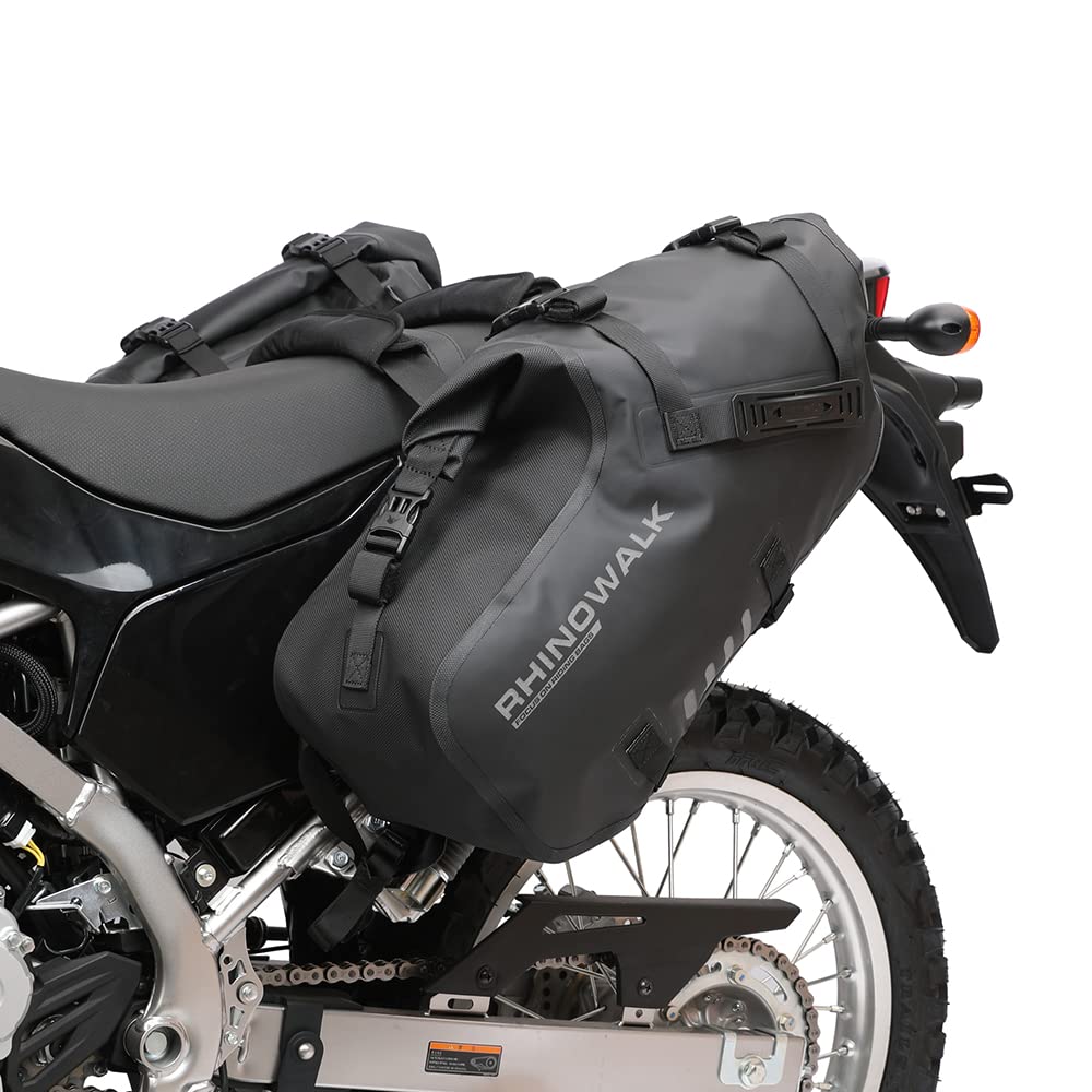 Rhinowalk Motorcycle Saddle Bags Waterproof Anti-Vibration Motor Side Bags Shoulder Bag Motorbike Panniers 18L(9L*2) For Most Adventure And Sport Motorcycle Racks, 1 Pair