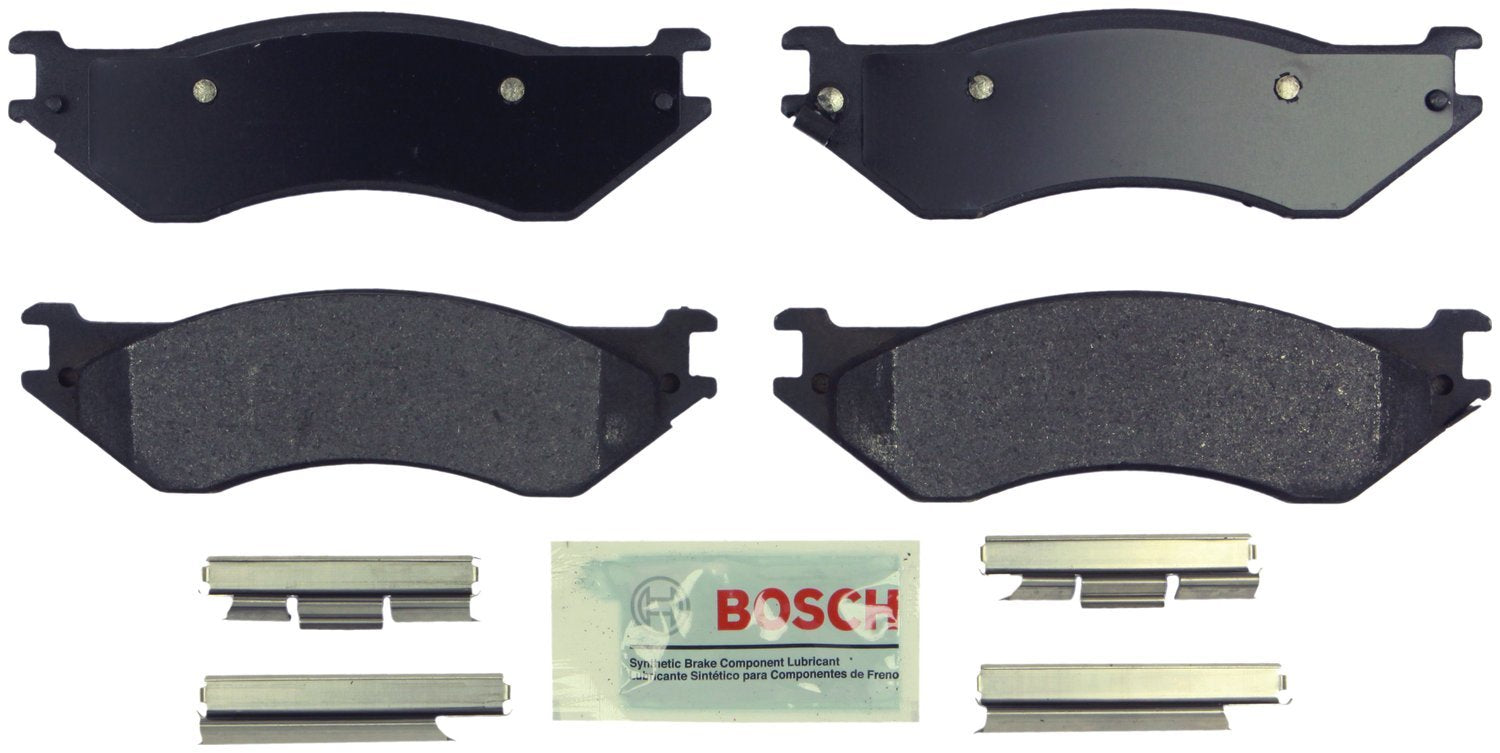 BOSCH BE702H Blue Ceramic Disc Brake Pad Set With Hardware - Compatible With Select Dodge Ram 1500, Ram 2500, Ram 3500; Ford Exp