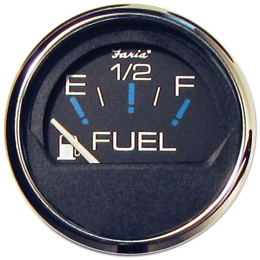 Faria Beede Instruments Beede 13701 Chesapeake Stainless Steel Fuel Level Gauge (E-1/2-F) - 2, Black