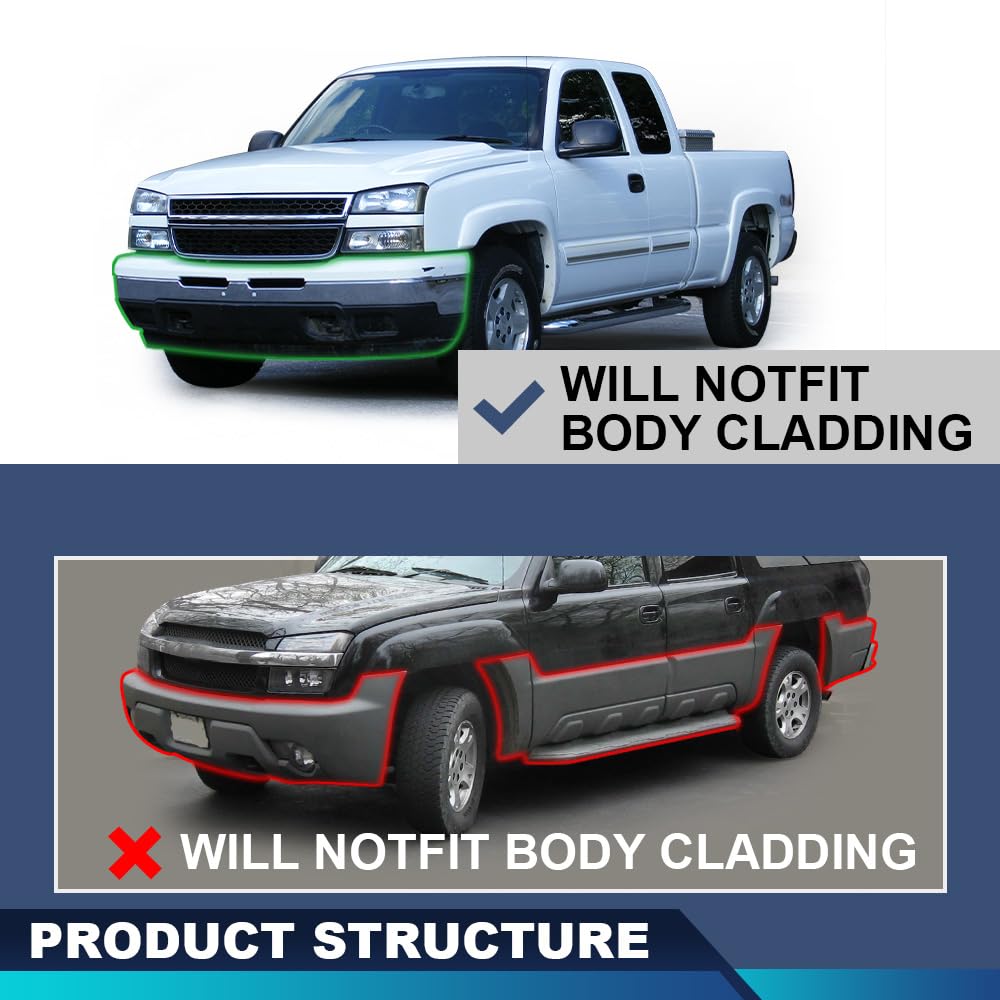 Pit66 Headlight Assembly Compatible With 2003-2006 Chevy Silverado 1500 2500 3500 Hd Models Fit 03-06 Avalanche (Fit No Cladding