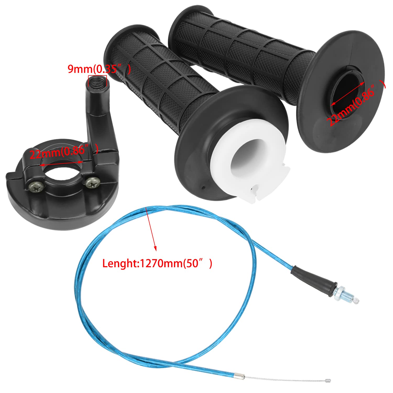 Yoxufa 7/8 Twist Throttle Handle Cable Grip For Predator 196Cc 212Cc 6.5Hp Coleman Ct200U Ct200U-Ex Bt200X Baja Warrior Mb200 79Cc Ct100U Motovox Mbx10 Monster Moto Mmb80 Mmb105 Mini Bike Go Kart