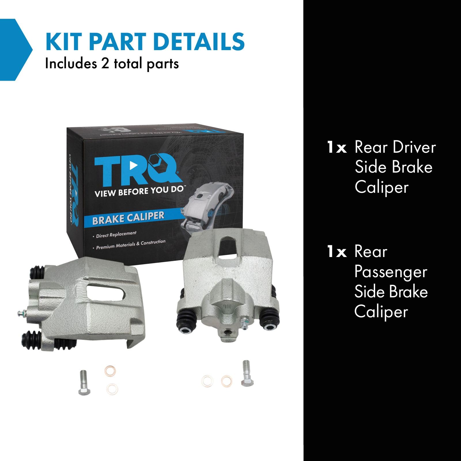 Trq Rear Brake Caliper Set Compatible With 2004-2011 Ford F-150 2004 F-150 Heritage 2006-2008 Lincoln Mark Lt