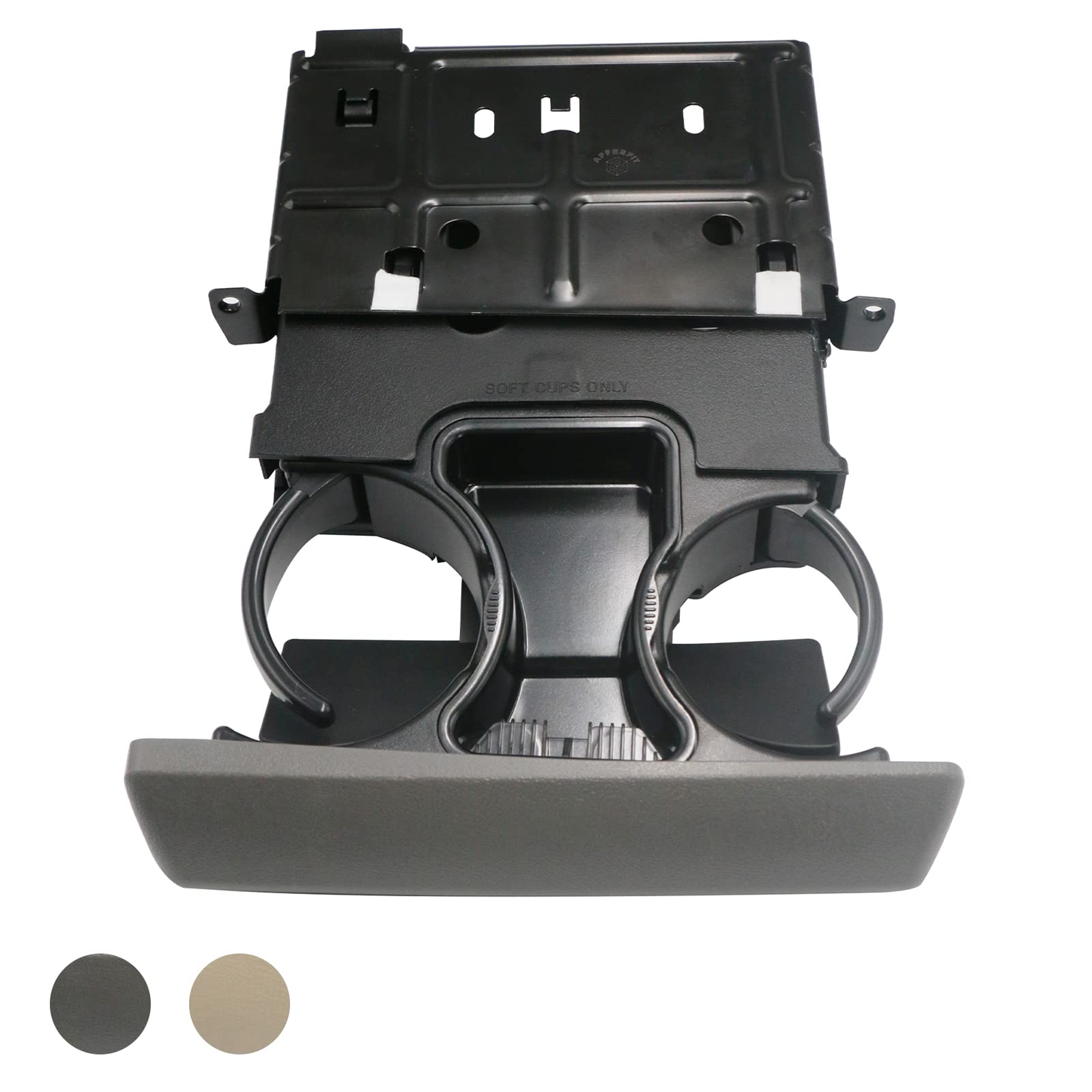 Apperfit In Dash Cup Holder Replacement For 2005-2007 Ford F250 F350 F450 F550 Super Duty Truck Gray Replaces 5C3Z-2504810-Aad