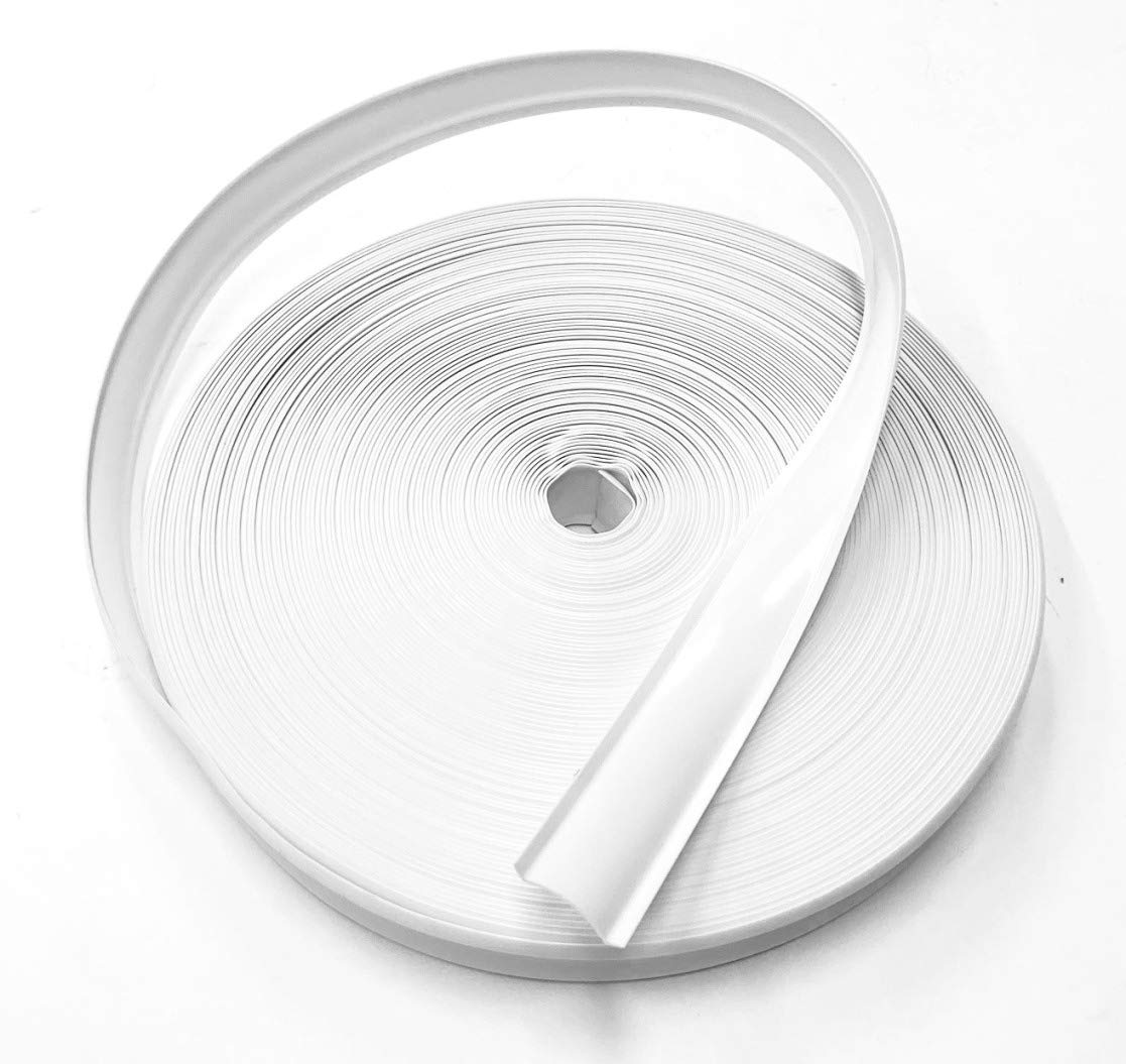 Qpn White Vinyl 7/8' Insert Molding Trim Screw Cover Rv Camper Travel Trailer (50 Ft, White)