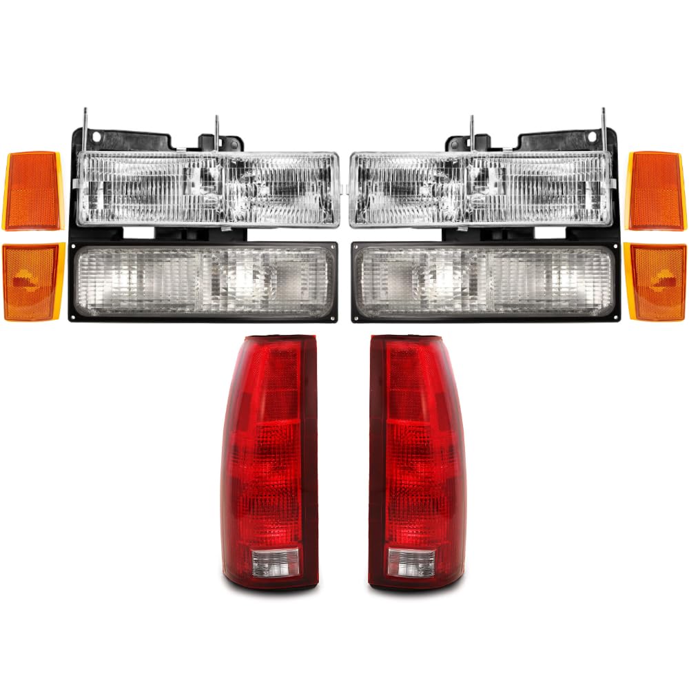 EPIC LIGHTING OE Spec-B-A Replacement Halogen Headlights Signal Lights Side Markers Tail Lights Black Trim Dual Sealed Compatibl