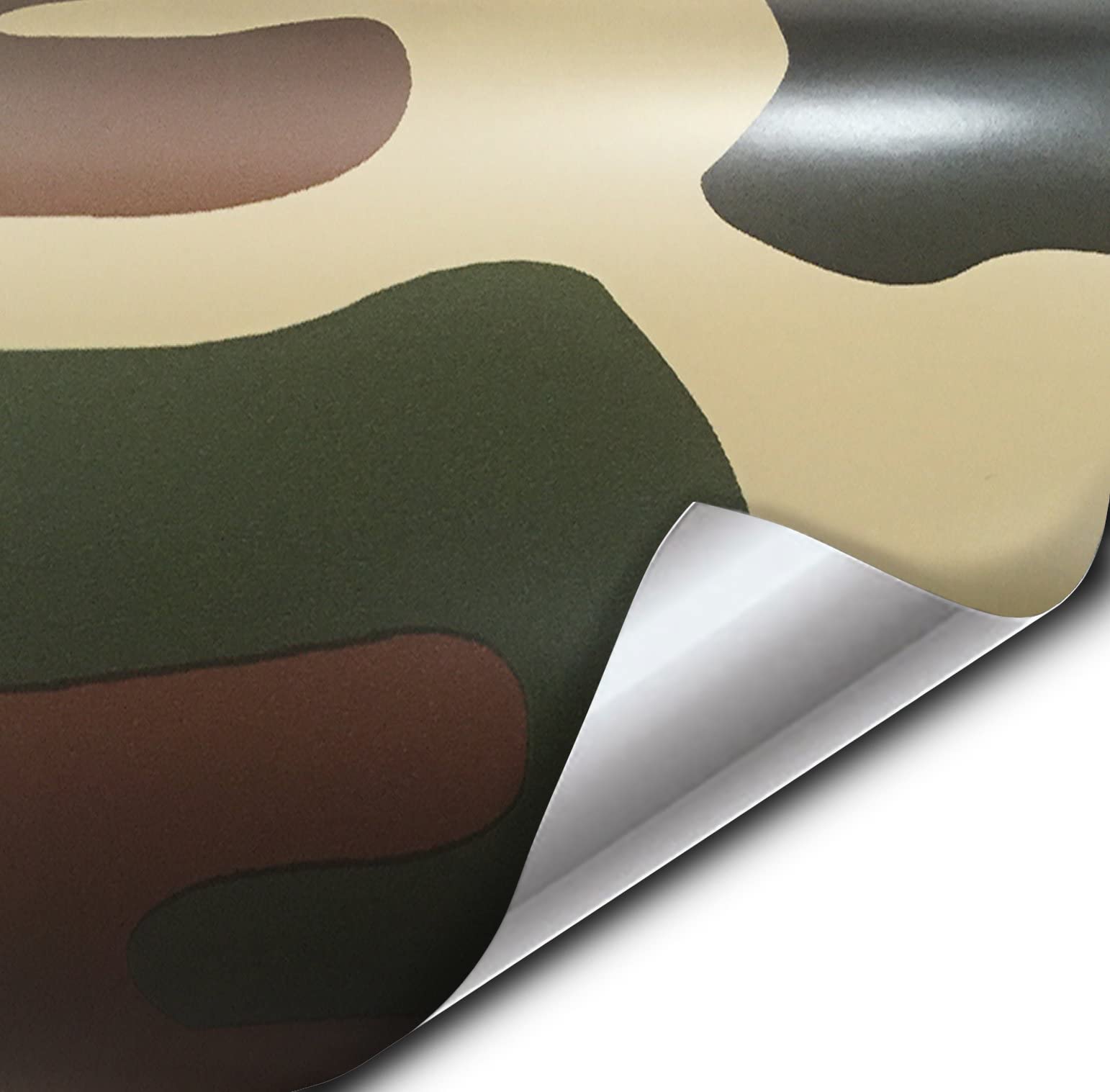 Vvivid Vinyl Camouflage Pattern Wrap Air-Release Adhesive Film Sheets (100Ft X 5Ft, Woodland Camo)