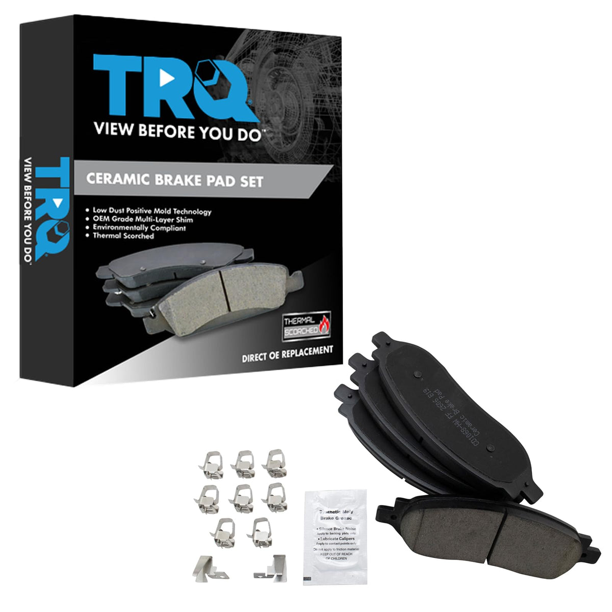 TRQ Rear Brake Pads Ceramic Compatible with 2005-2007 Ford F-250 Super Duty F-350 Super Duty