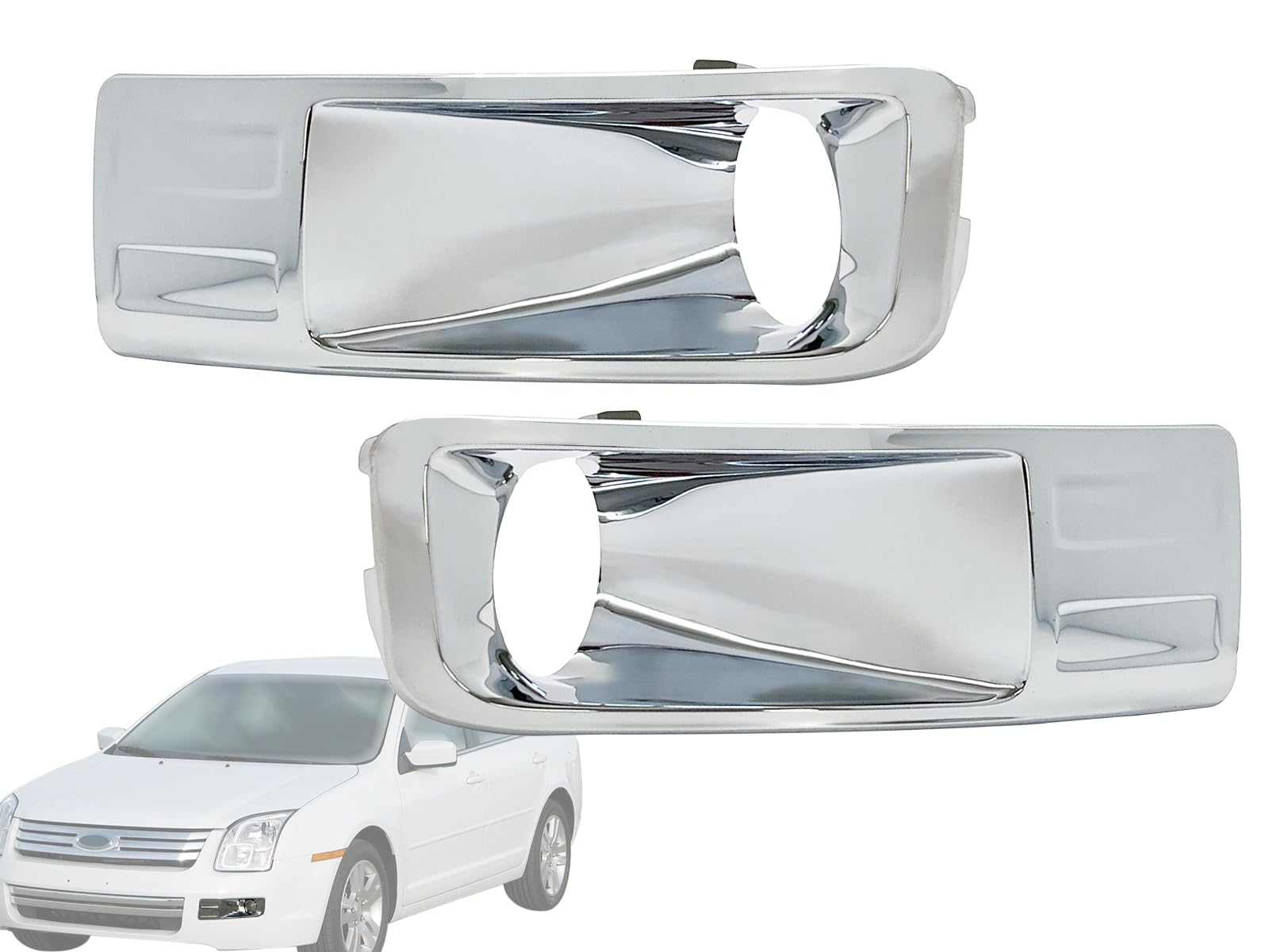 Auto Parts Avenue APA Replacement Front Bumper Fog Light Chrome Bezel for 2006 2007 2008 2009 Fusion Passenger Driver 6E5Z17E810