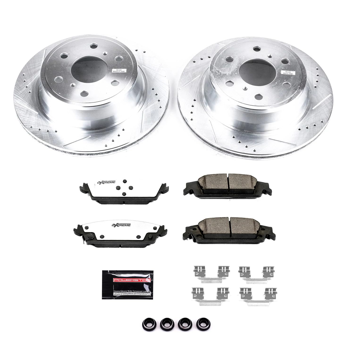 Power Stop K6562-36 Rear Z36 Truck & Tow Brake Kit, Carbon Fiber Ceramic Brake Pads and Drilled and Slotted Brake Rotors For Esc