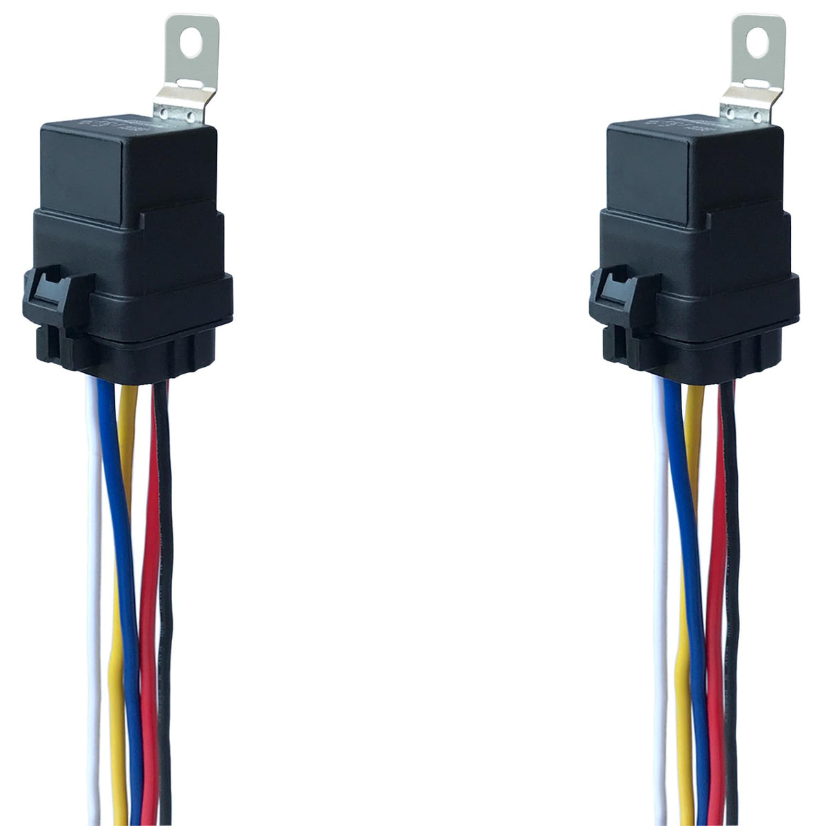 Irhapsody 2 Pack 40/30 Amp 12V Dc Waterproof Relay And Harness - Heavy Duty 12 Awg Tinned Copper Wires, 5-Pin Spdt Automotive Re