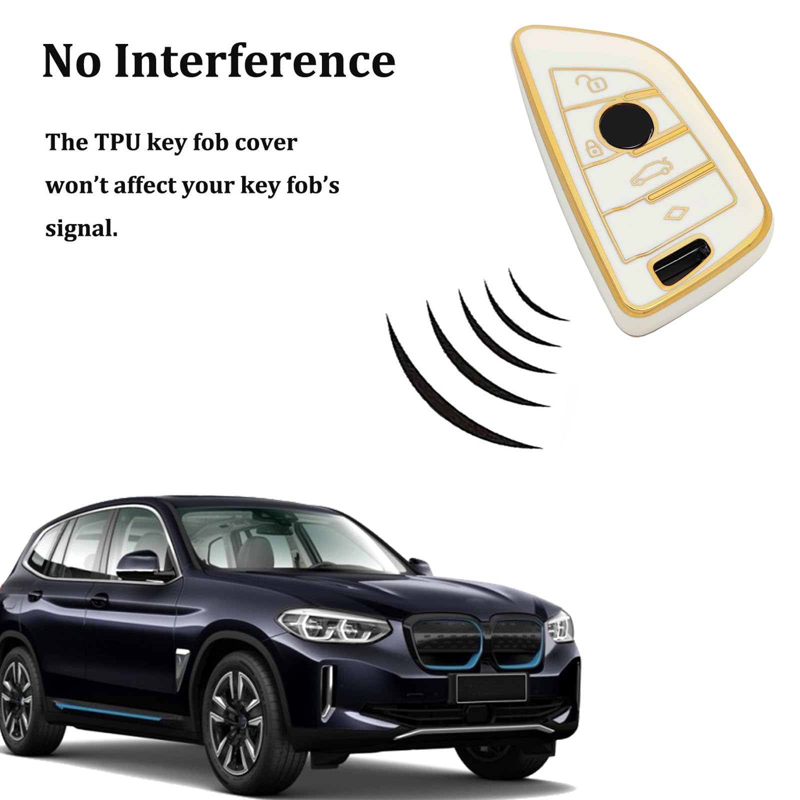Arruweer Tpu Key Fob Cover Case Holder Protector Compatiable With Bmw 1 2 5 6 7 Series X1 X2 X3 X5 X6 M4 M5 Z4 Accessories With