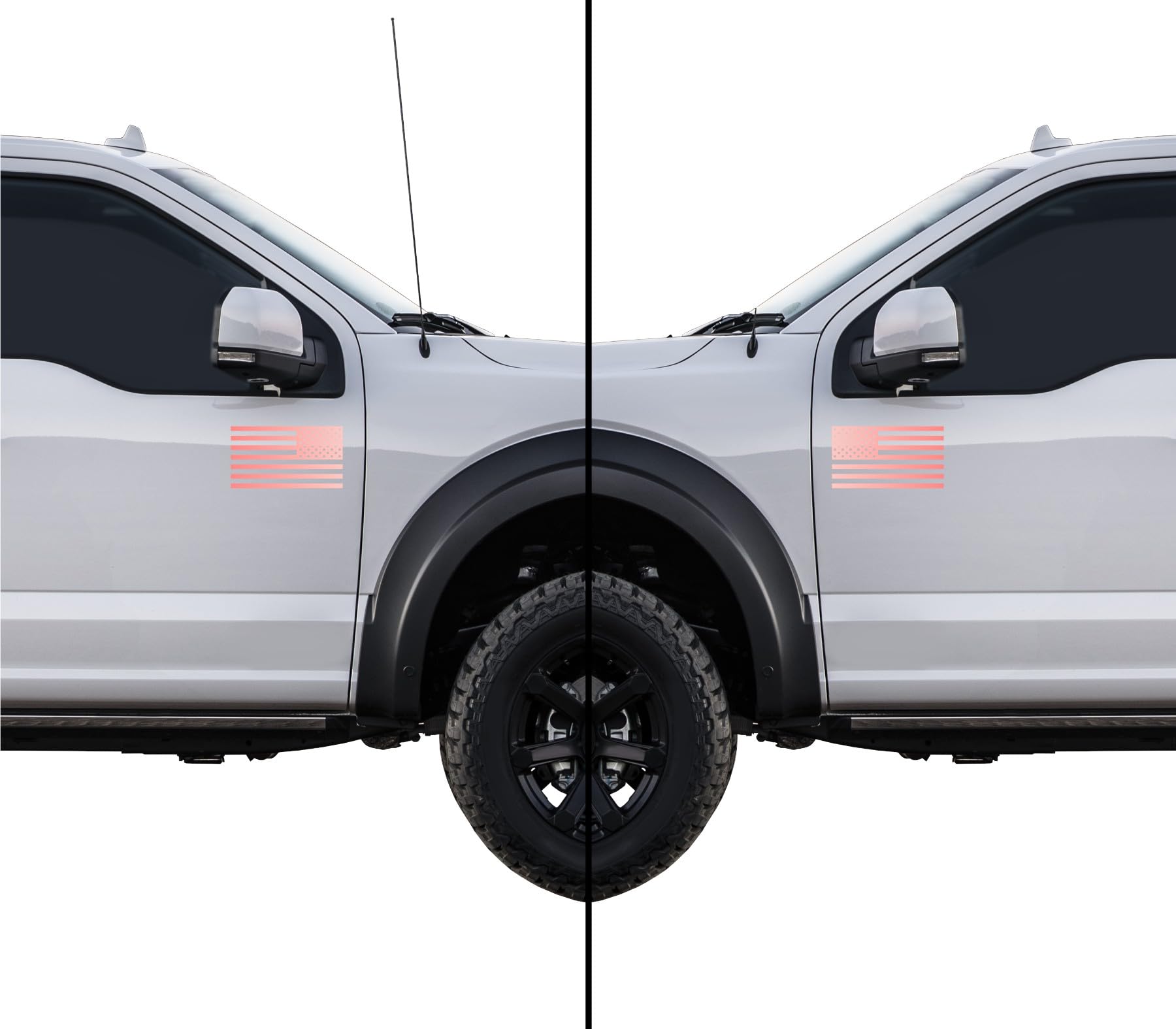 American Us Flag [Pick Color/Size] Vinyl Decal Sticker For Laptop/Car/Truck/Window/Bumper (7.5In Subdued Pair, Metallic Rose Gol