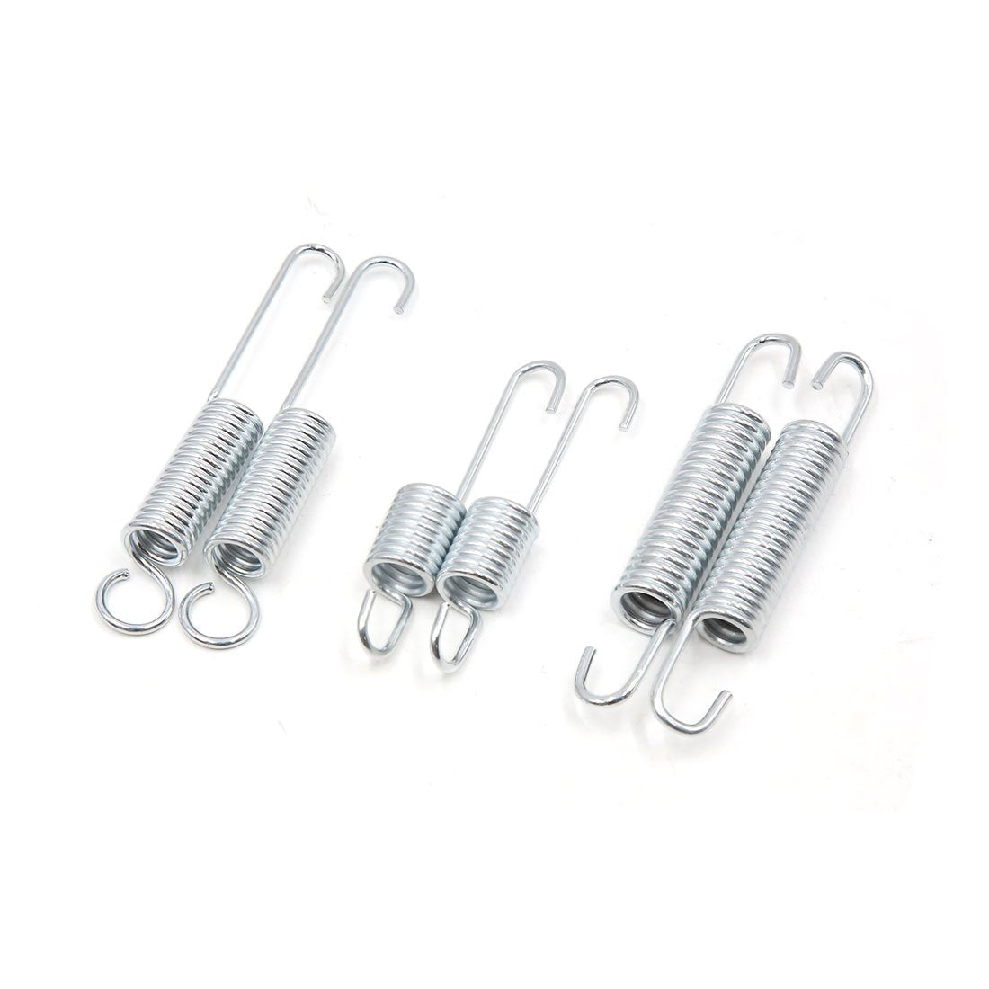 Uxcell 6 Pcs Metal Motorcycle Kickstand Kick Side Stand Spring Silver Tone