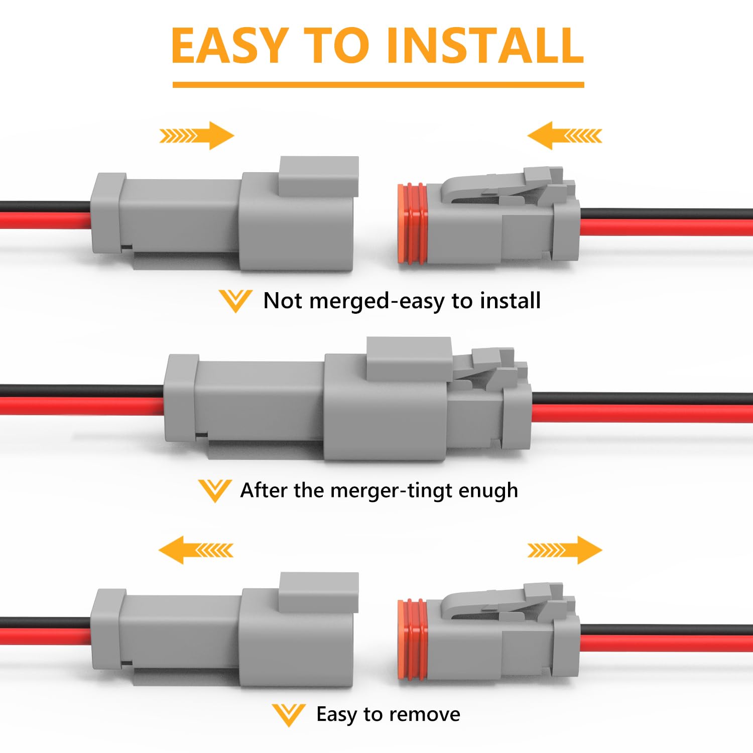 Newdeli Deutsch 2 Pin Connector Kit Waterproof Electrical Connector 16 Awg Male And Female Automotive Wire Connectors For Car Tr