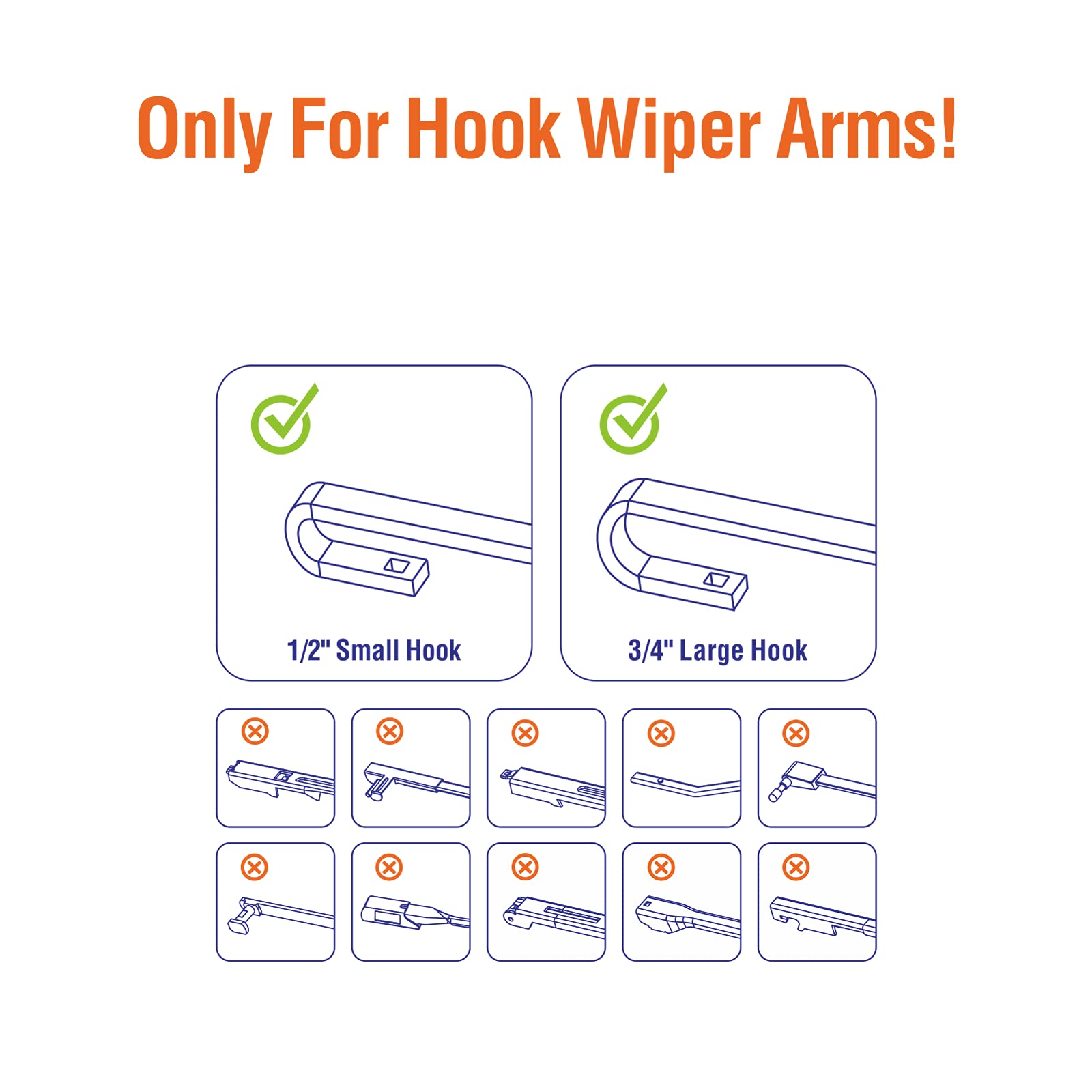 Wowiper Wiper Blades 20'' + 20'' Automotive Replacement Windshield Wiper Blades For My Car Premium All-Seasons Oe Quality Wipers