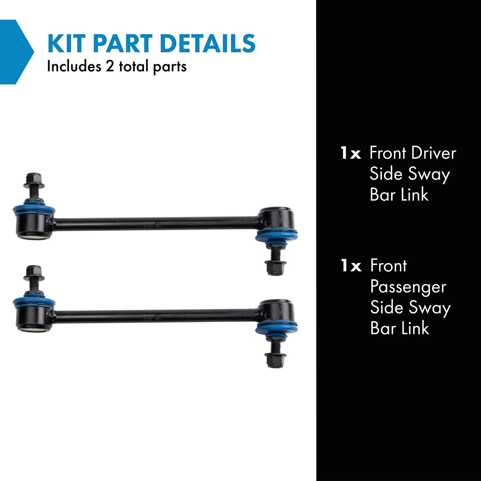 Trq Front Sway Bar Stabilizer Link Set Compatible With 2010-2013 Ford Transit Connect