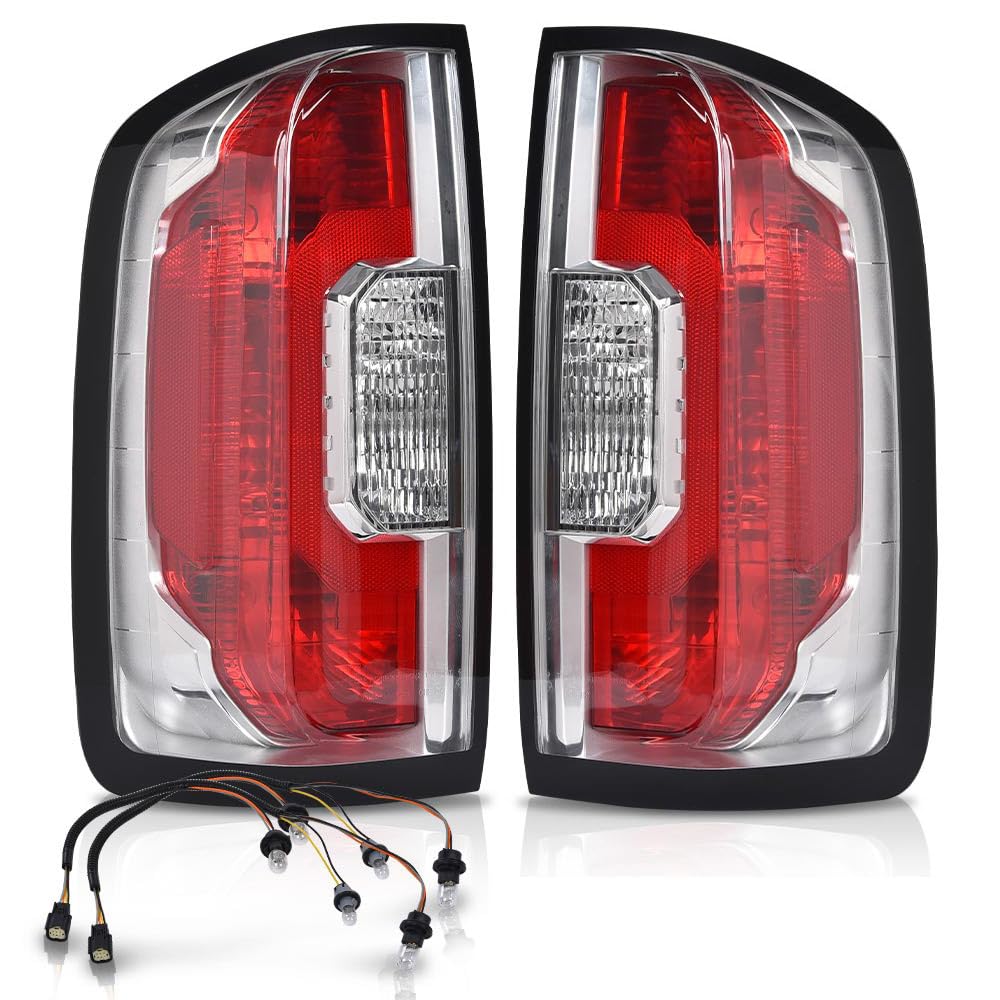 DOTCOM Tail Lights Assembly Rear Brake Lamps w/Bulbs Compatible with GMC Canyon 2015-2022 Red Lens Luces Traseras GM2801273, GM2