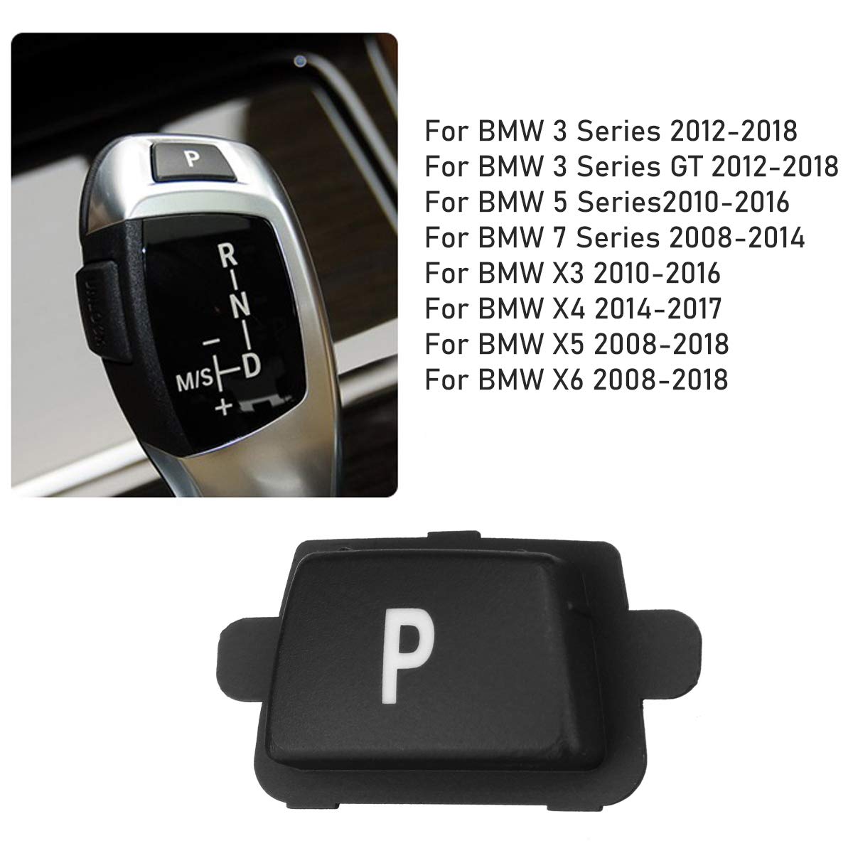 Jaronx Compatible With Bmw Gear Shift P Button, Gear Shift Knob Lever Parking Button Cover Replacement Compatible With Bmw 3' F3