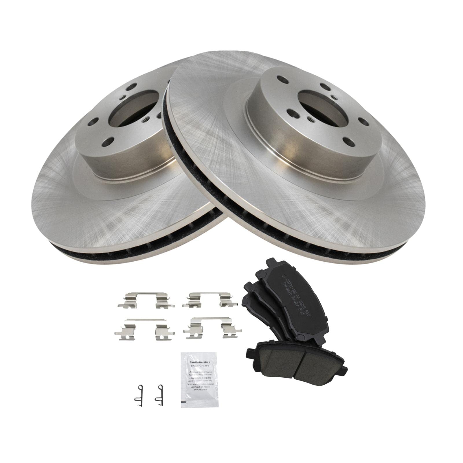 Trq Front Brake Pad & Rotor Kit Brake Pads Brake Rotor Ceramic Compatible With 2002-2003 Subaru Impreza 2001-2002 Legacy 2001 Ou