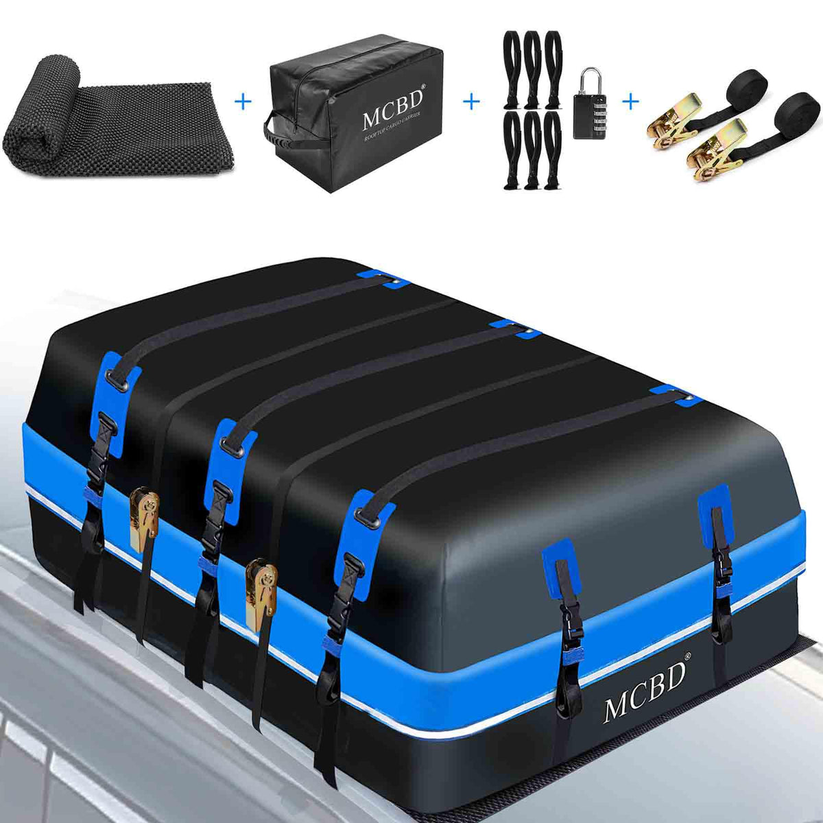30 Cubic Feet Rooftop Cargo Carrier Bag, Waterproof Soft-Shell Car Roof Bag for All Vehicles SUV with/Without Rack, Car Top Lugg