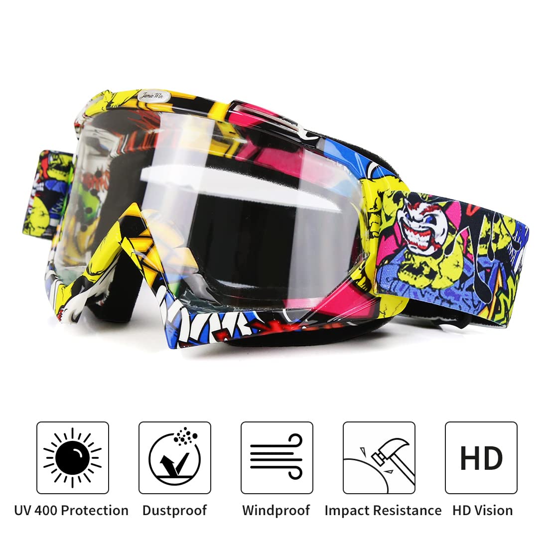 Jamiewin Motocross Goggles Atv Dirt Bike Motorcycle Utv Mx Otg Offroad Riding Goggles Anti Uv Dustproof Anti Fog Racing Skiing G