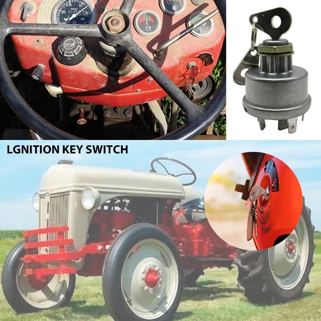Premium Ignition Key Switch 4 Position For Ford Tractor 8000 8210 8530 8600 8630 8700 8730 8830 9000 9600 9700 Tw10 Tw15 Tw20 Tw