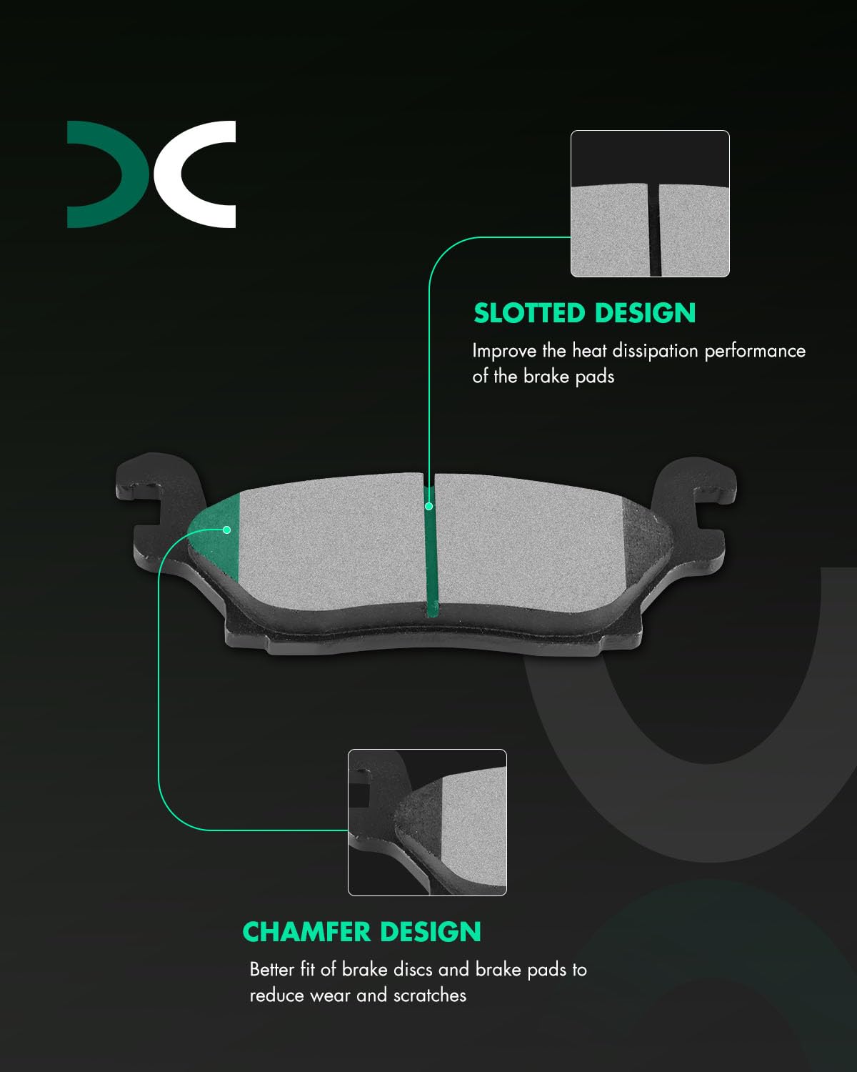 Scitoo D1120 Rear Semi-Metal Brake Pads Sets Fit For Hummer H3 2006-2010,For Hummer H3T 2009-2010