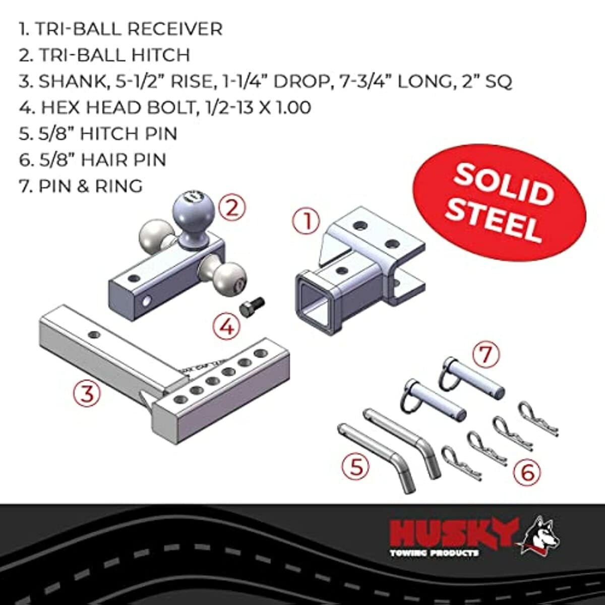 Husky Towing 30001 Adjustable Tri-Ball Mount
