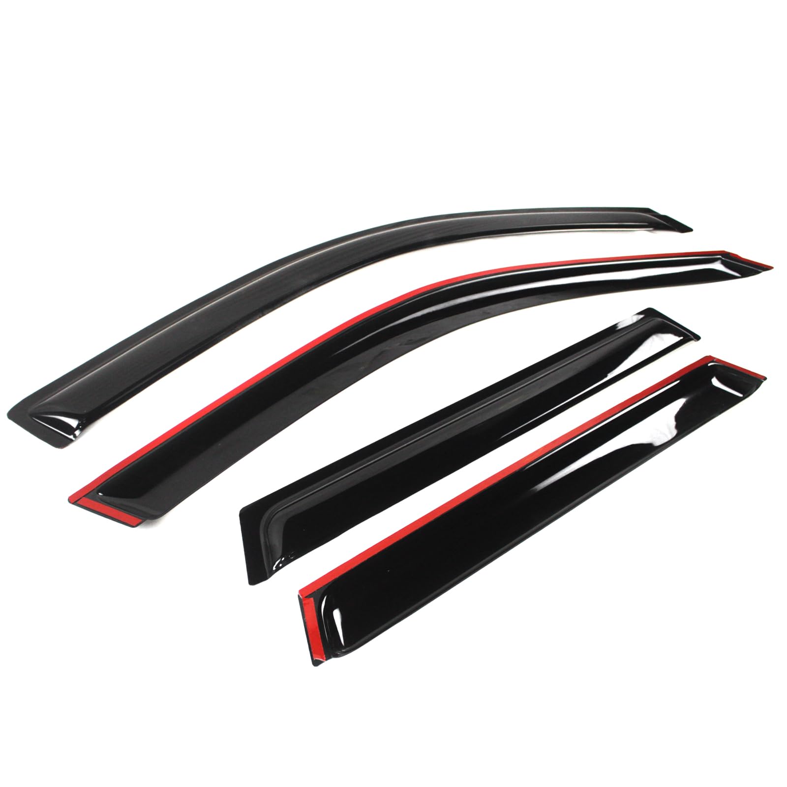 Ikon Motorsports Tape On External Window Visor, Compatible With 2000-2006 Bmw X5, Slim Style Acrylic Black Sun Rain Guards Cover