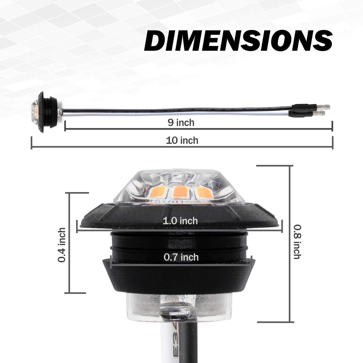 Meerkatt 3/4 Inch Round Mini Side Marker Clearance Lamp Sealed Indicator Smd Lights With Plug Trailer Truck Lorry Pickup Atv 12V