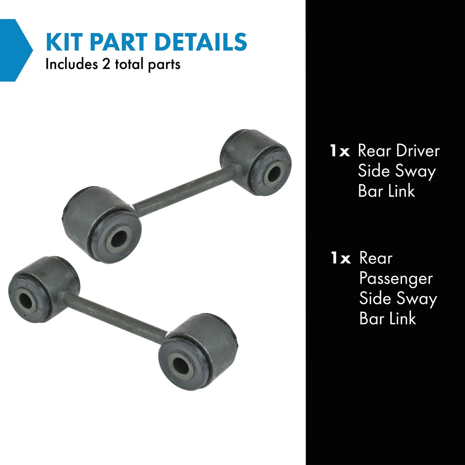 Trq Rear Sway Bar Stabilizer Link Set Driver & Passenger Side Compatible With 1991-2007 Chrysler Town & Country 2000-2003 Voyage