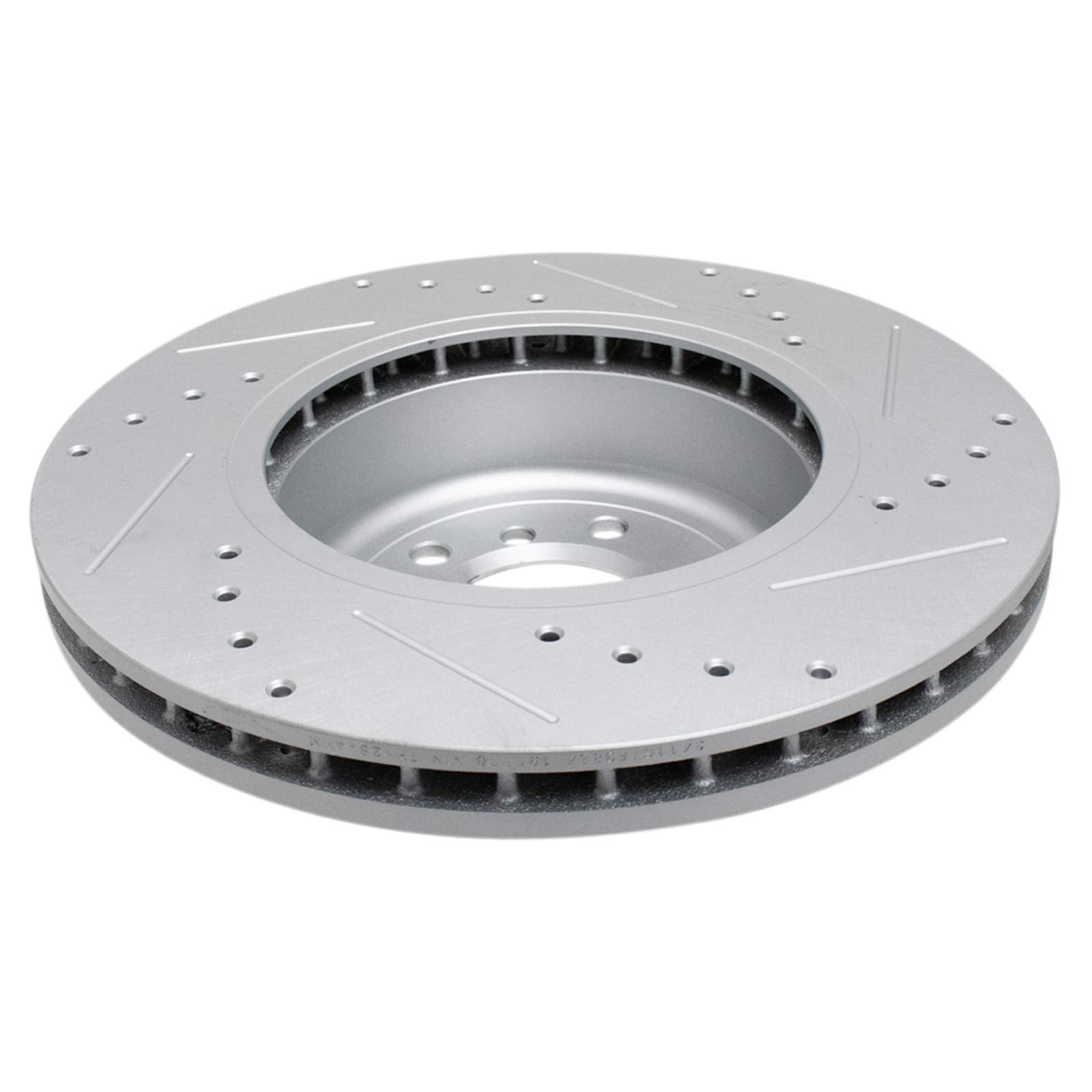 Trq Front Performance Brake Rotors Set Vented Premium G-Coated Cross Drilled & Slotted Compatible With 2008-2010 Bmw 535I 2004-2