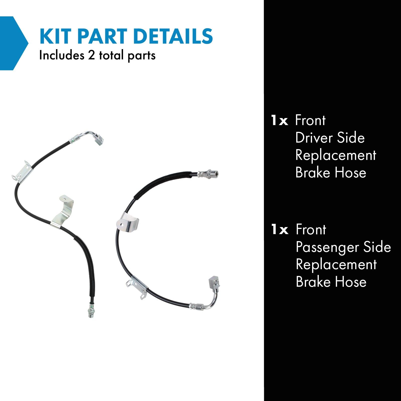 Trq Front Brake Hose Compatible With 00-07 Avalanche Silverado Suburban Sierra Yukon H2