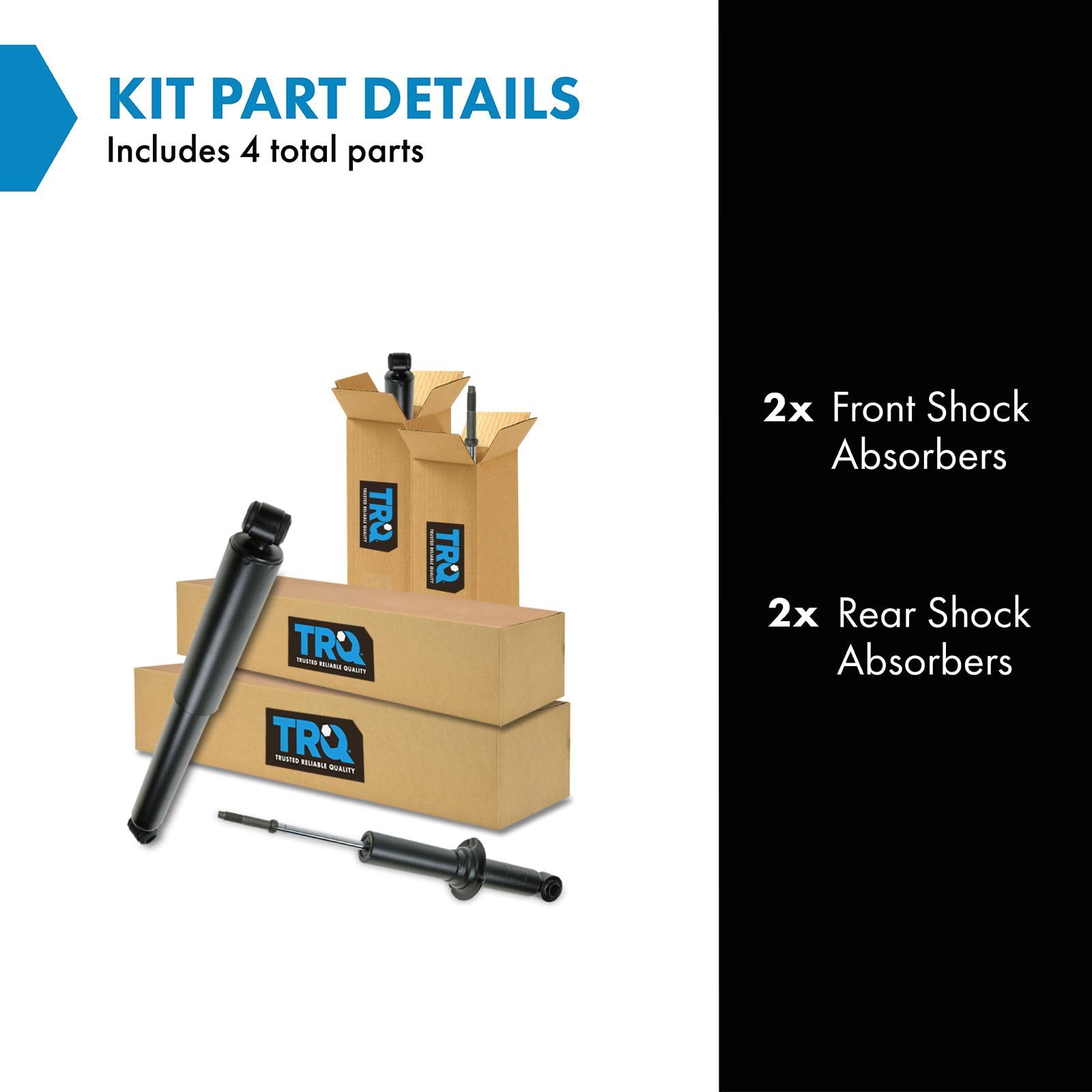 Trq Front And Rear Shock Absorber Set Compatible With 1995-2004 Toyota Tacoma
