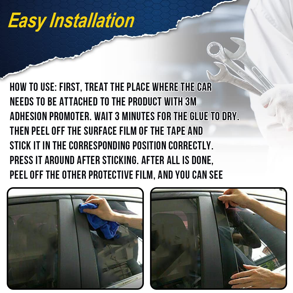 PIT66 Pillar Posts Trim, Compatible with 11-14 Dodge Charger Window Piano Cover 6 Pcs