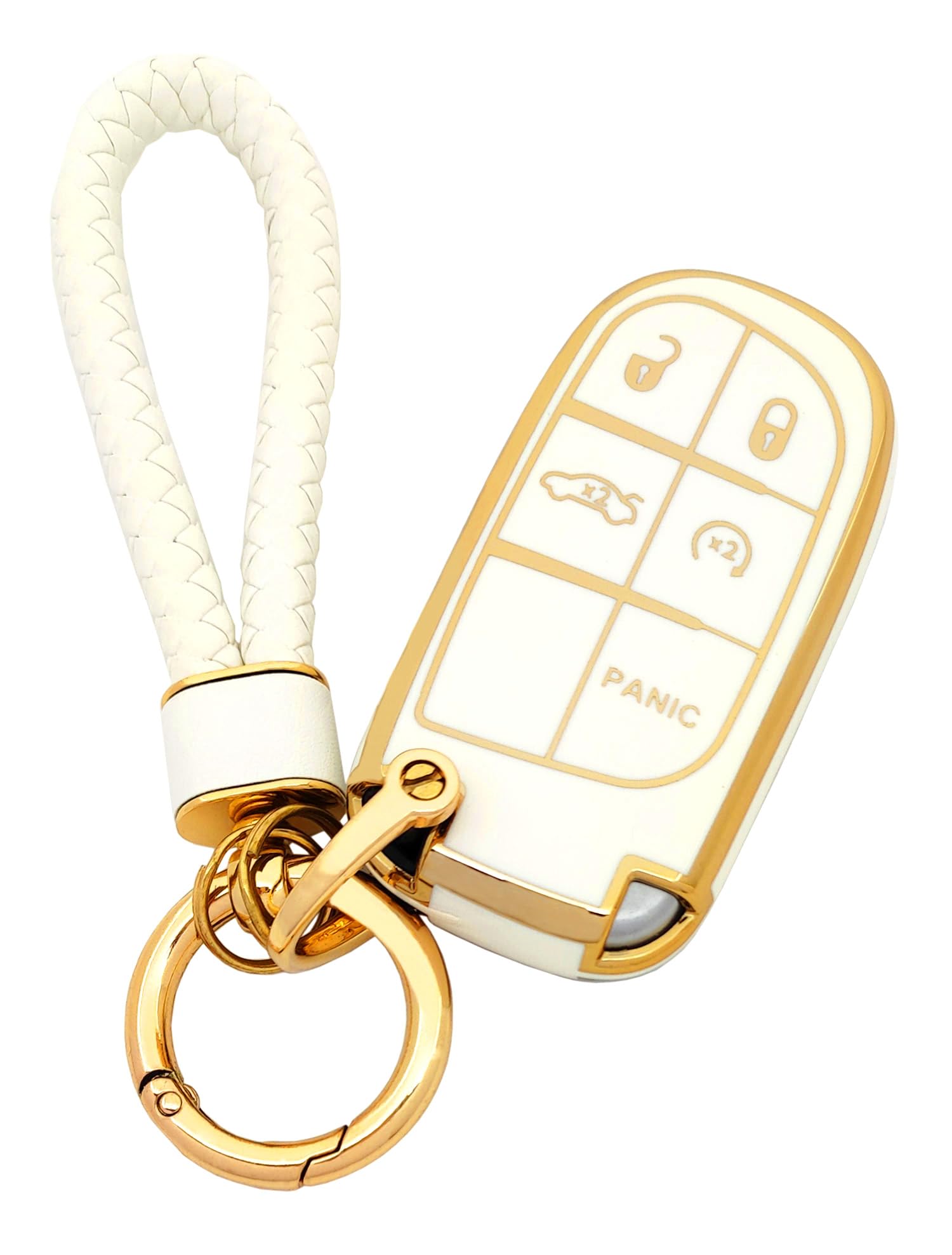 Arruweer Key Fob Cover For Dodge Jeep Soft Tpu Key Fob Case Holder Protector Compatiable With Dodge Challenger, Durango, Charger