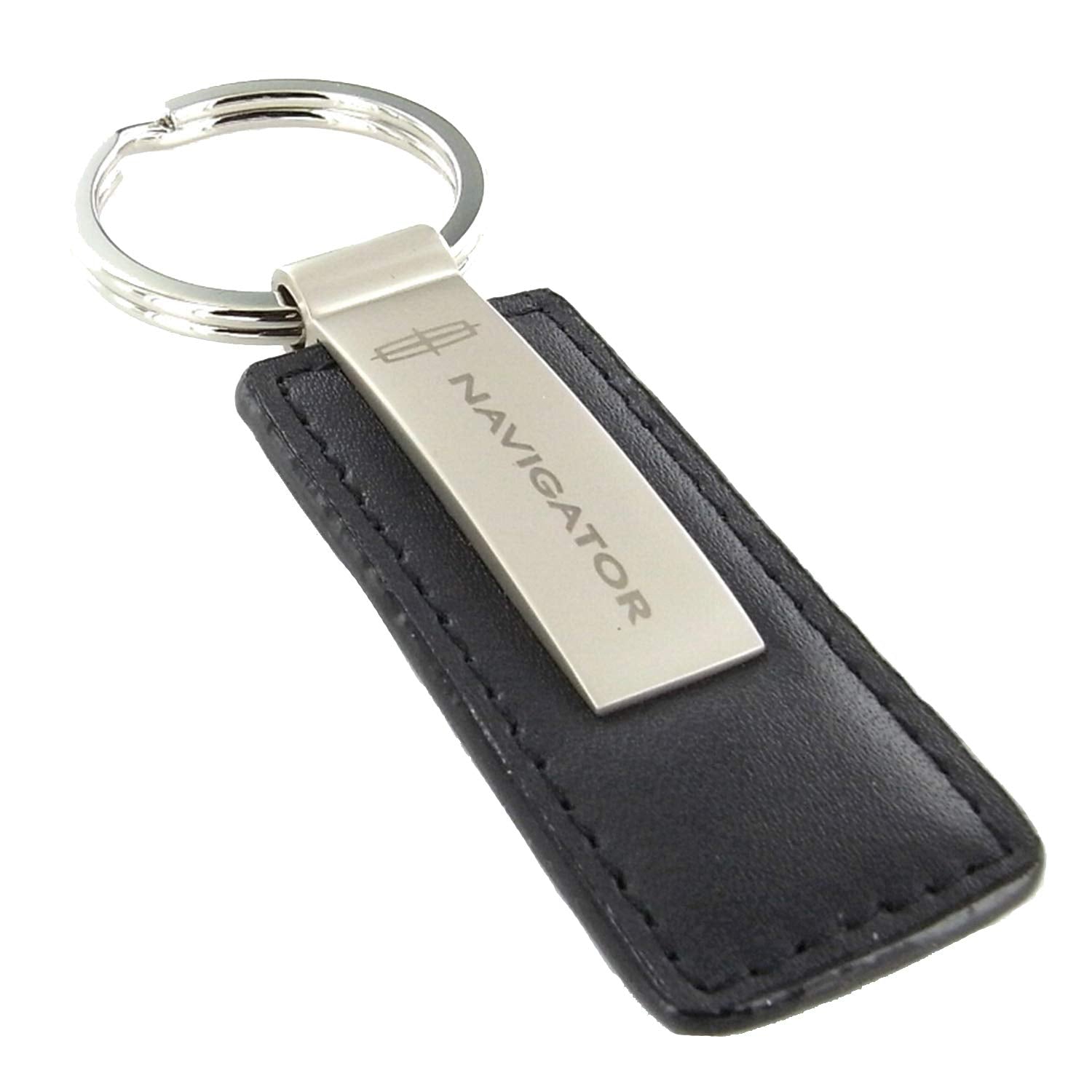 Lincoln Navigator Black Leather Rectangular Key Chain