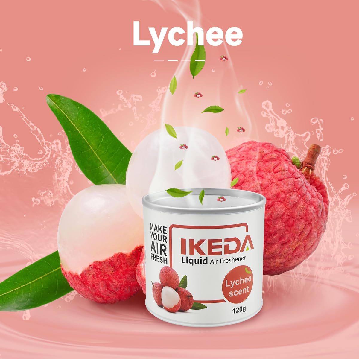 Ikeda Scents Car Air Freshener: lychee Scent Scent Liquid Cans | Odor Elimination | Smoke Smell Remover | Strong Long-Lasting Fr