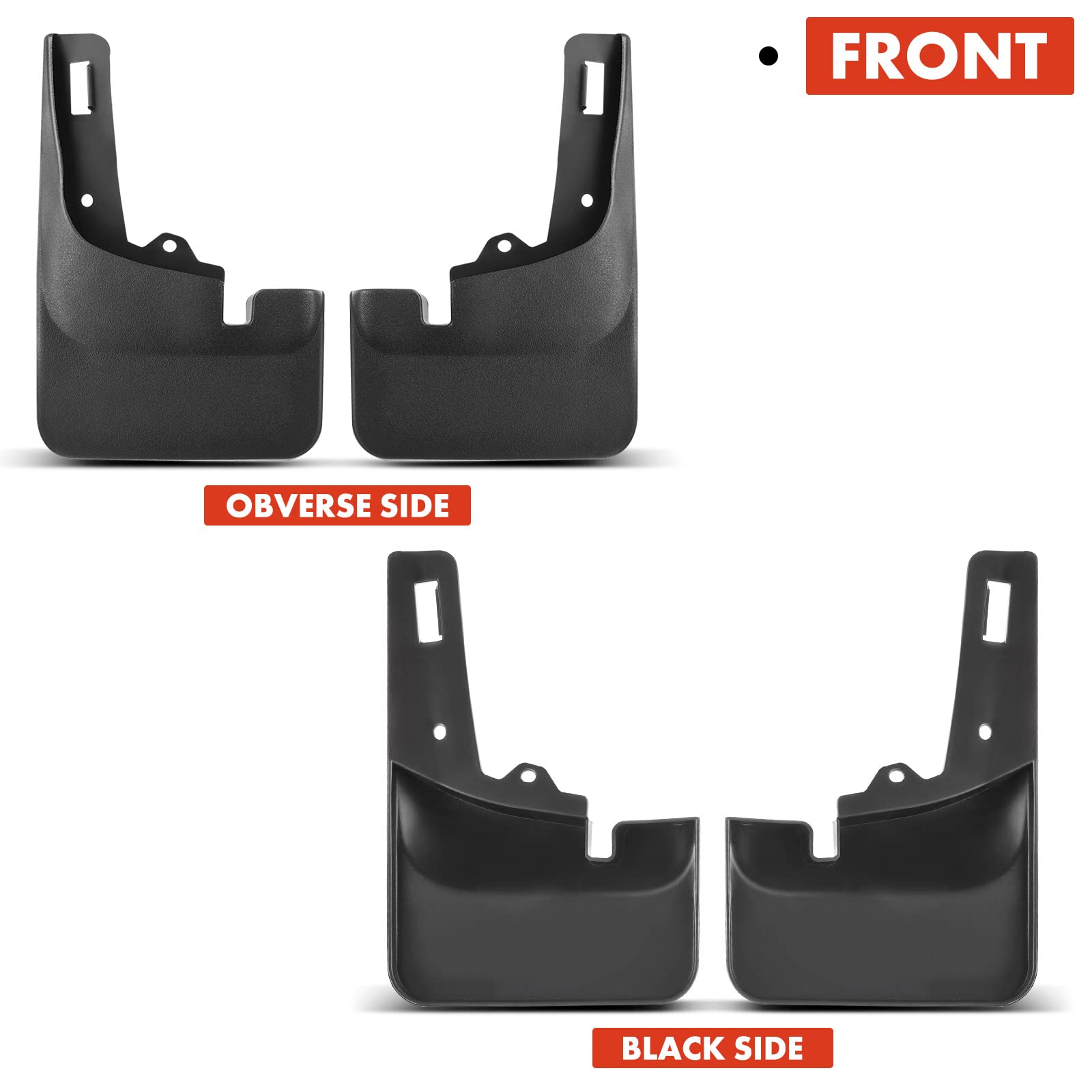 A-Premium Set of 4PCS Mud Flaps Splash Guards Mudguards Mudflaps with Hardware Kits Accessory Compatible with Ford F-150 2021 2022, Pickup, Without Fender Flares, Front LH RH and Rear LH RH